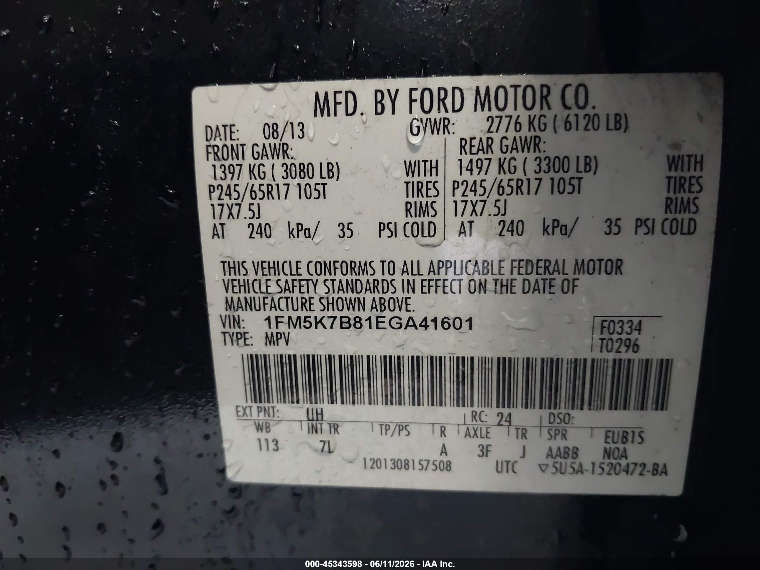 2014 Ford Explorer   Black vin: 1FM5K7B81EGA41601