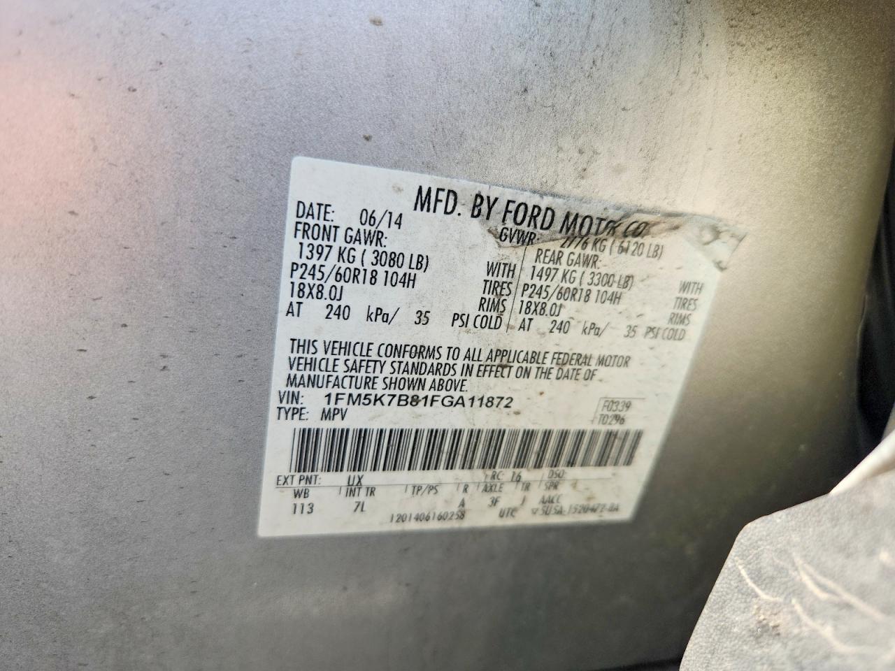 2015 Ford Explorer Silver vin: 1FM5K7B81FGA11872