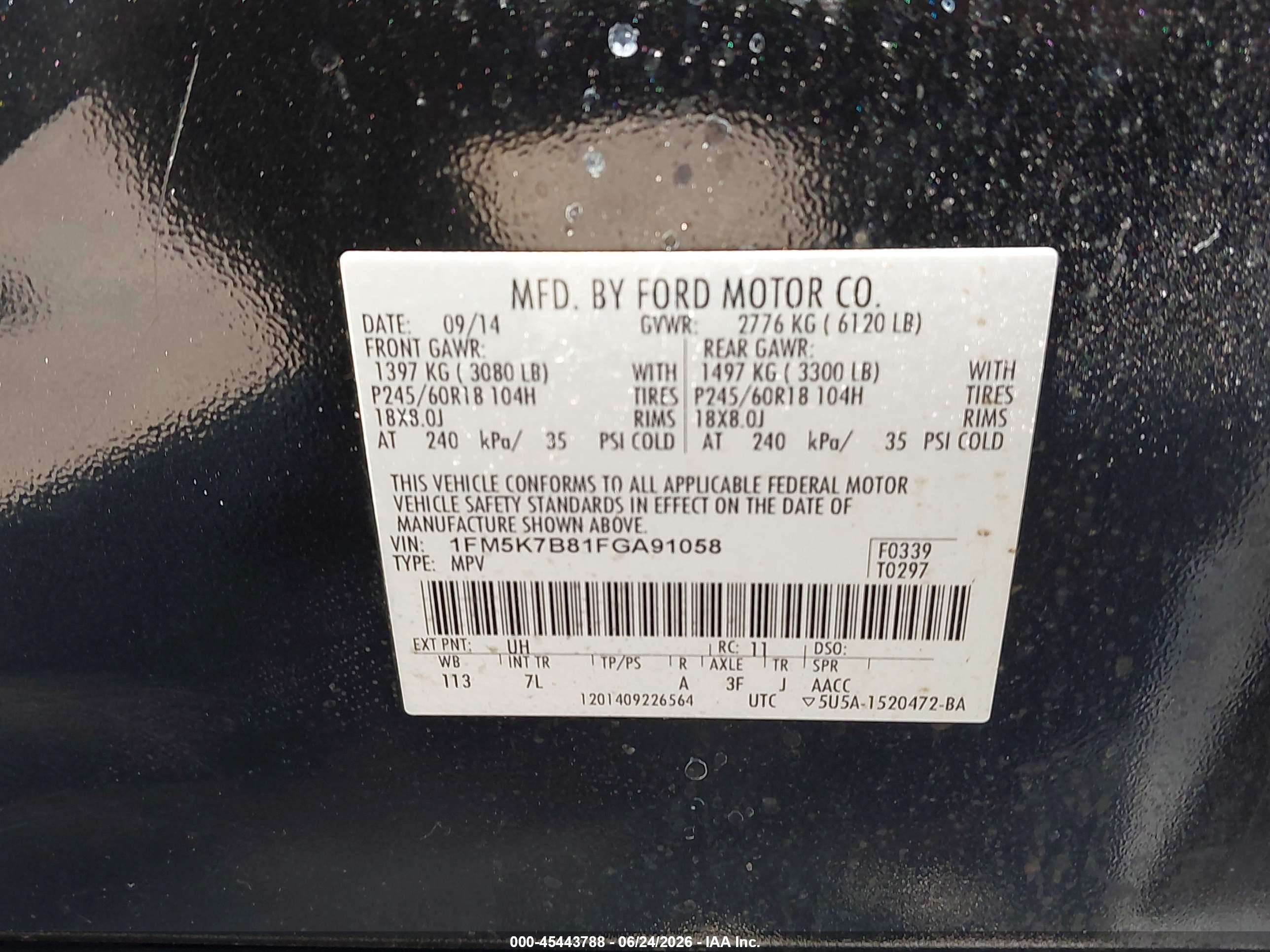 2015 Ford Explorer   Black vin: 1FM5K7B81FGA91058