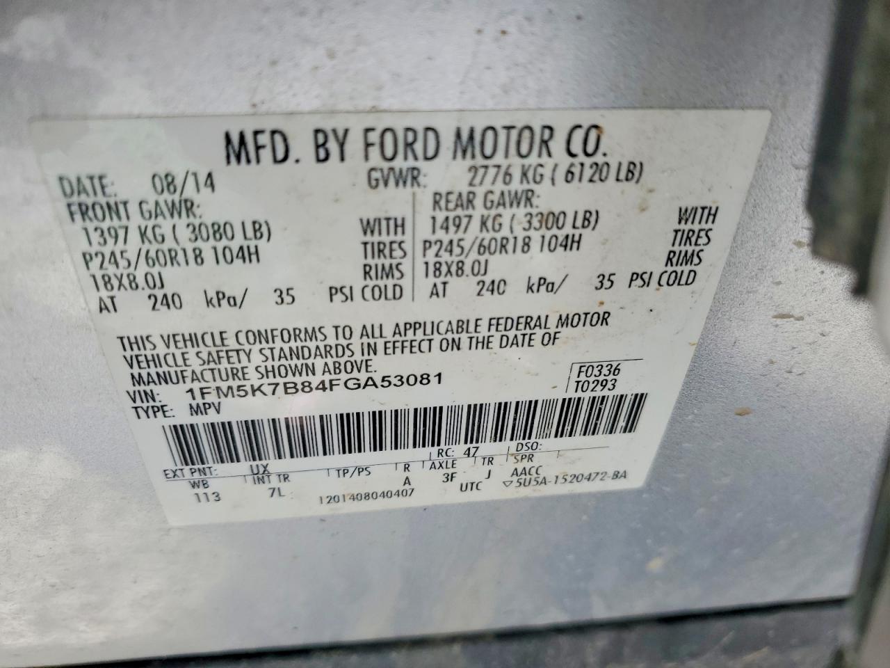 2015 Ford Explorer Silver vin: 1FM5K7B84FGA53081