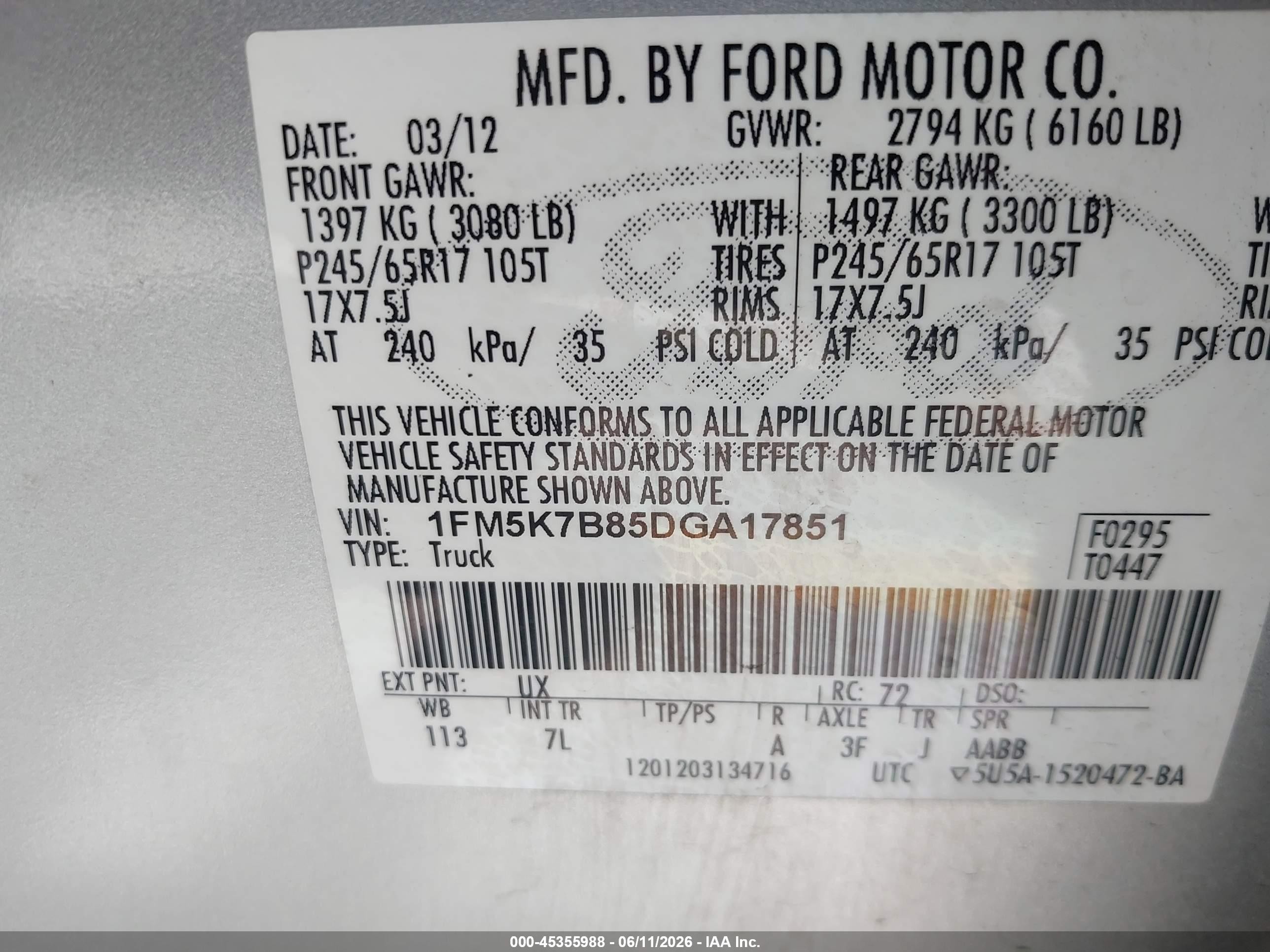 2013 Ford Explorer Gray vin: 1FM5K7B85DGA17851