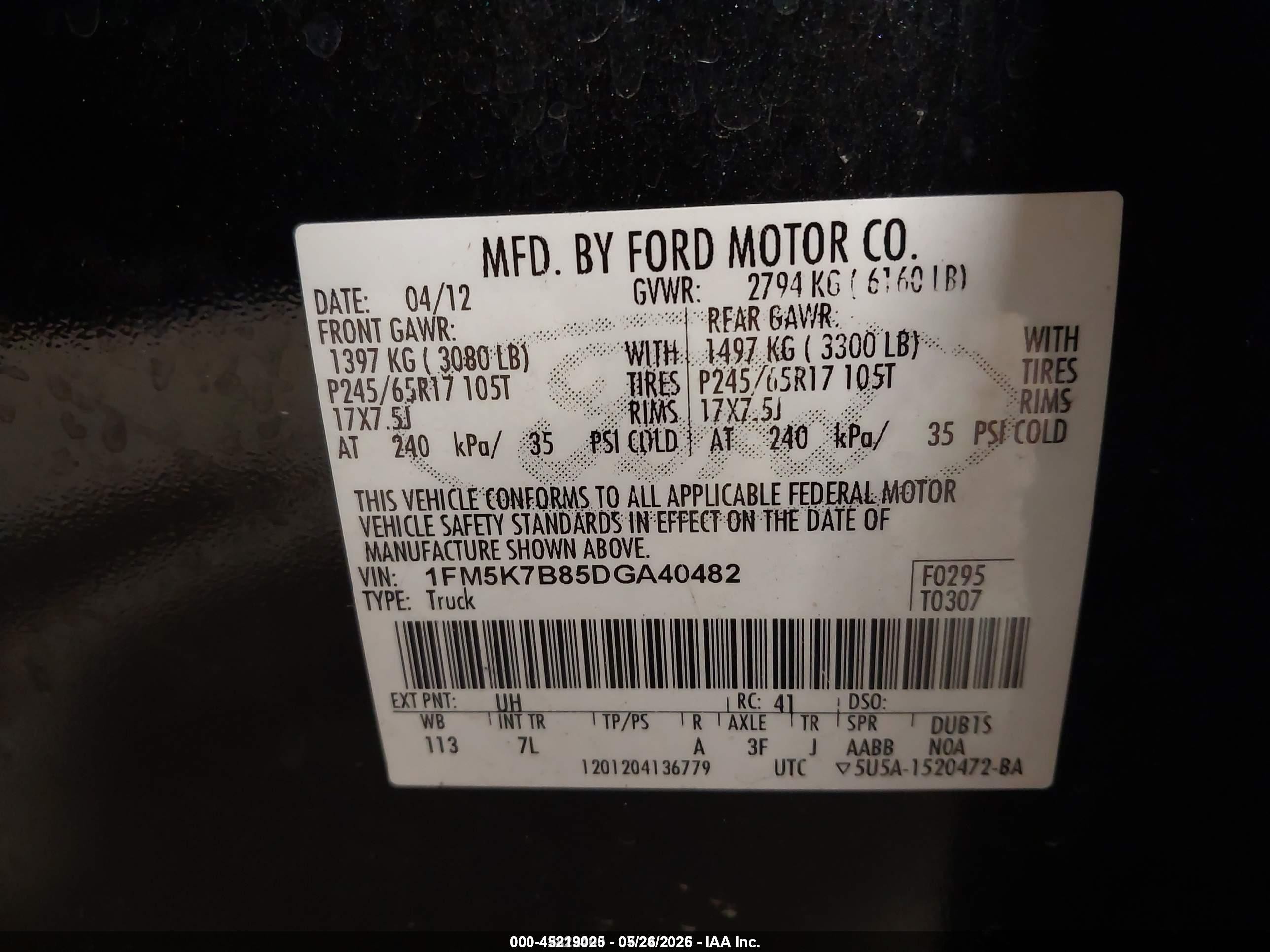 2013 Ford Explorer   Black vin: 1FM5K7B85DGA40482