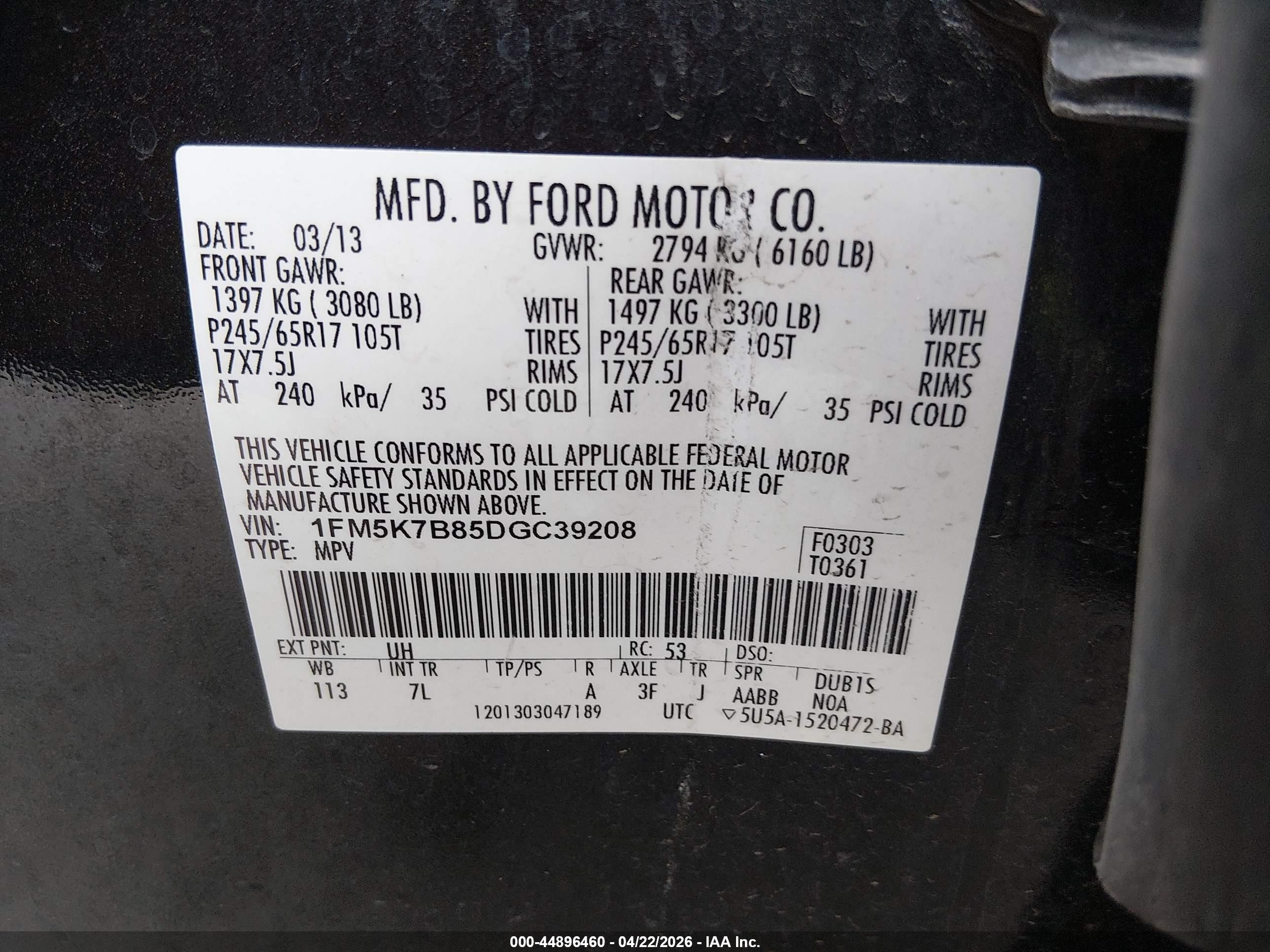 2013 Ford Explorer   Black vin: 1FM5K7B85DGC39208