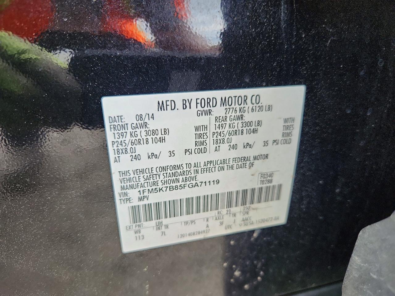 2015 Ford Explorer Black vin: 1FM5K7B85FGA71119