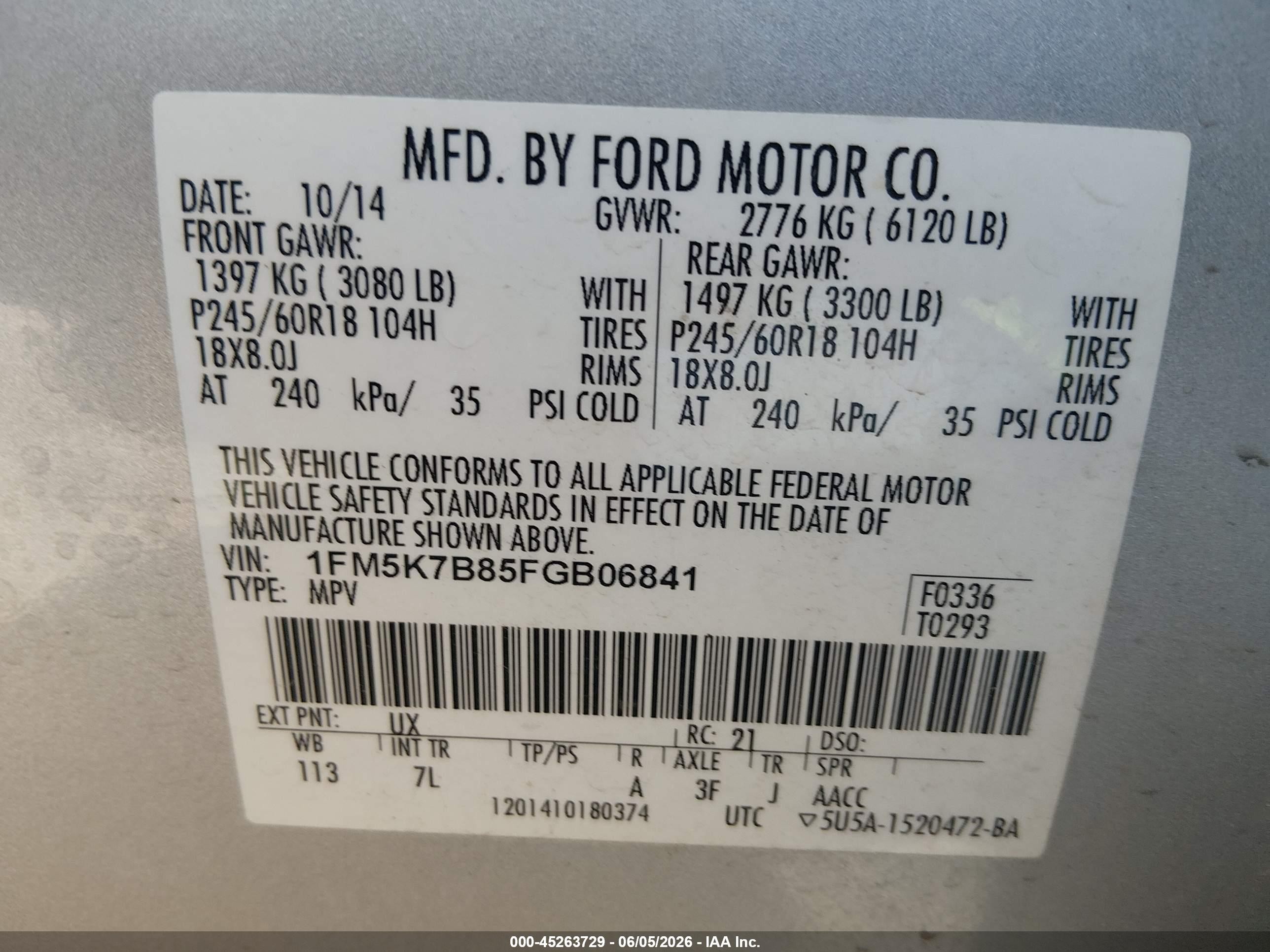 2015 Ford Explorer Silver vin: 1FM5K7B85FGB06841