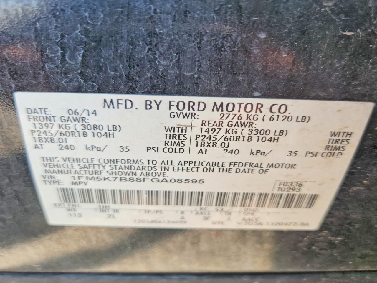 2015 Ford Explorer Black vin: 1FM5K7B88FGA08595