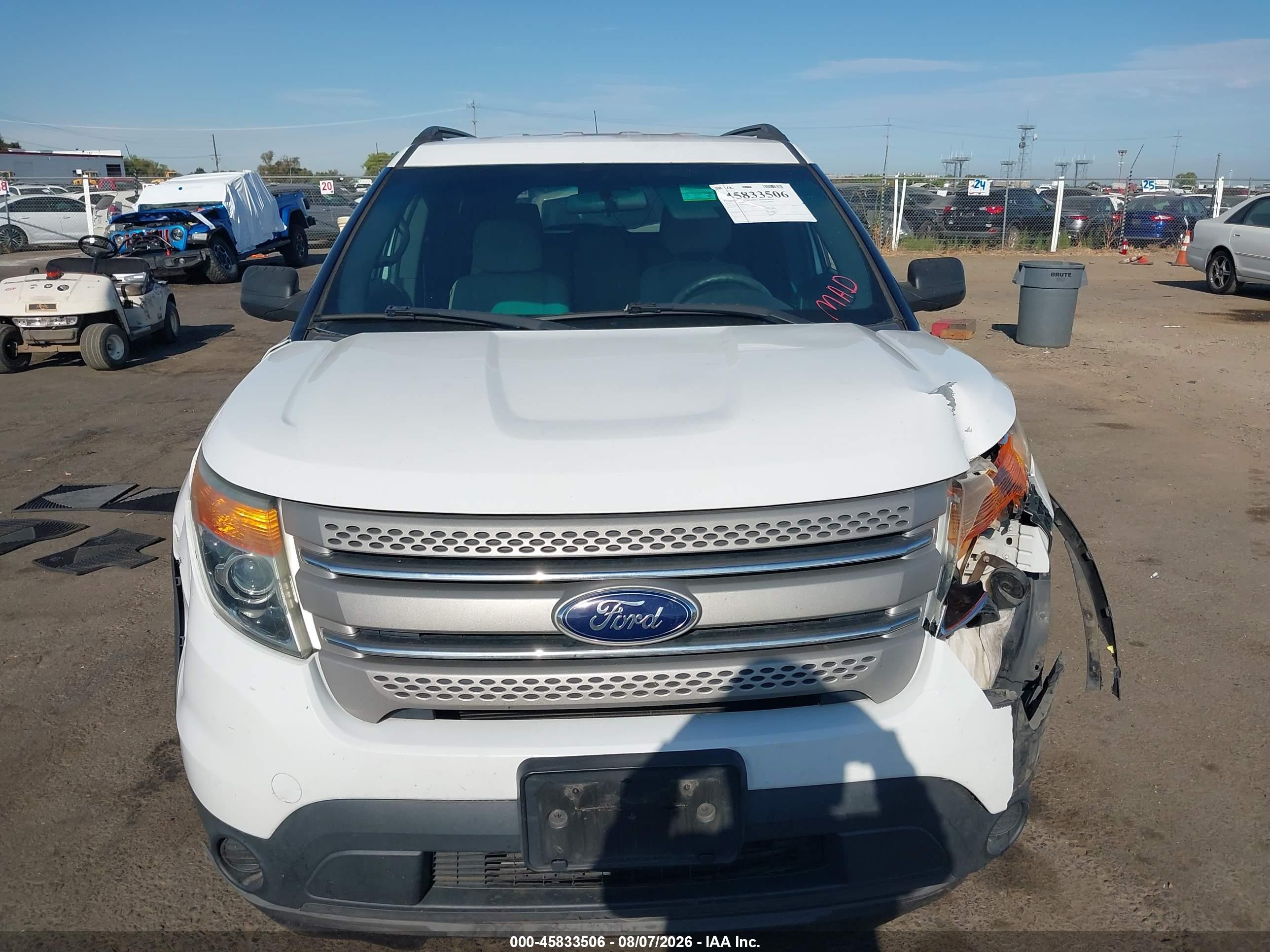 2014 Ford Explorer   White vin: 1FM5K7B89EGA44231