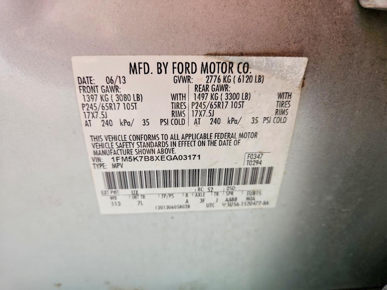 2014 Ford Explorer Silver vin: 1FM5K7B8XEGA03171