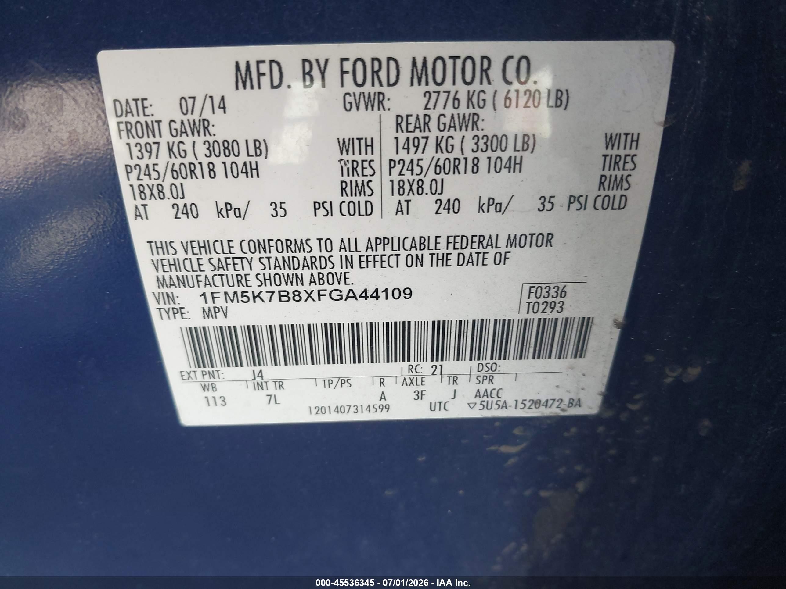 2015 Ford Explorer   Blue vin: 1FM5K7B8XFGA44109