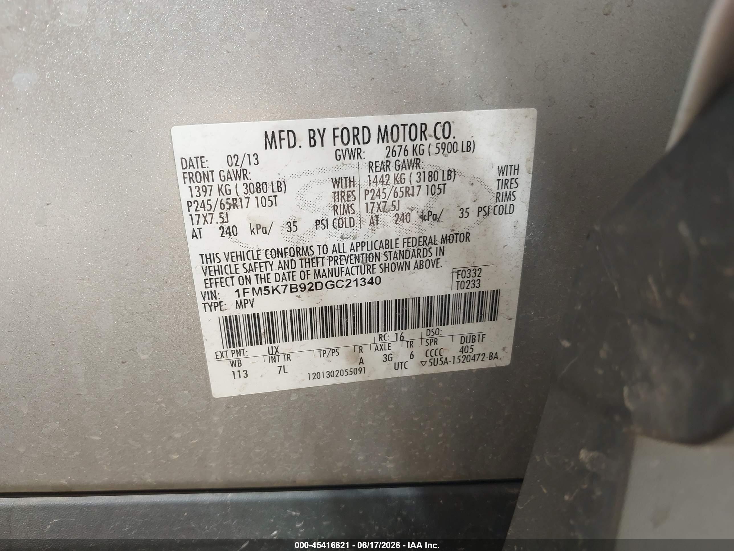 2013 Ford Explorer   Gray vin: 1FM5K7B92DGC21340