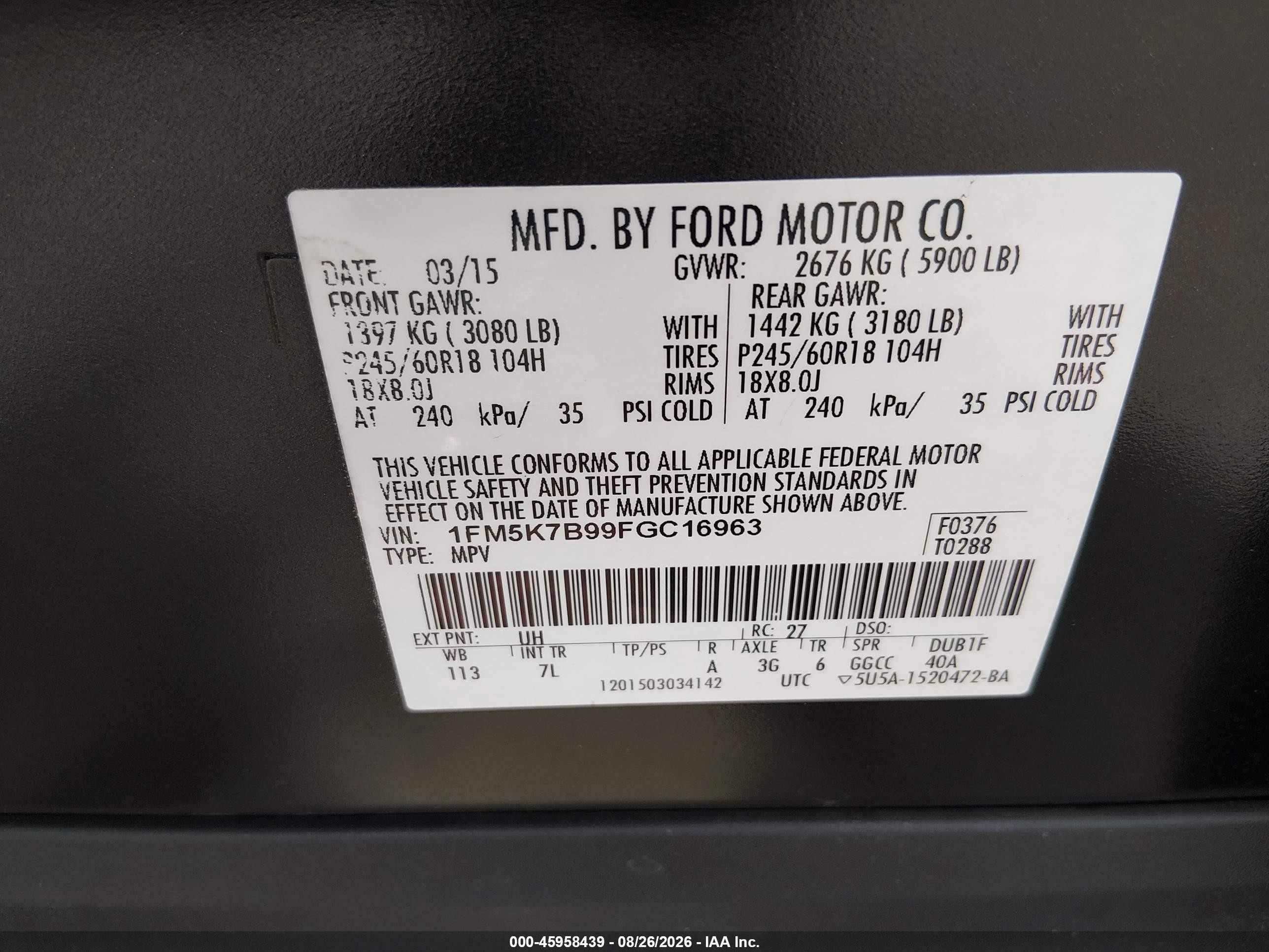 2015 Ford Explorer   Black vin: 1FM5K7B99FGC16963