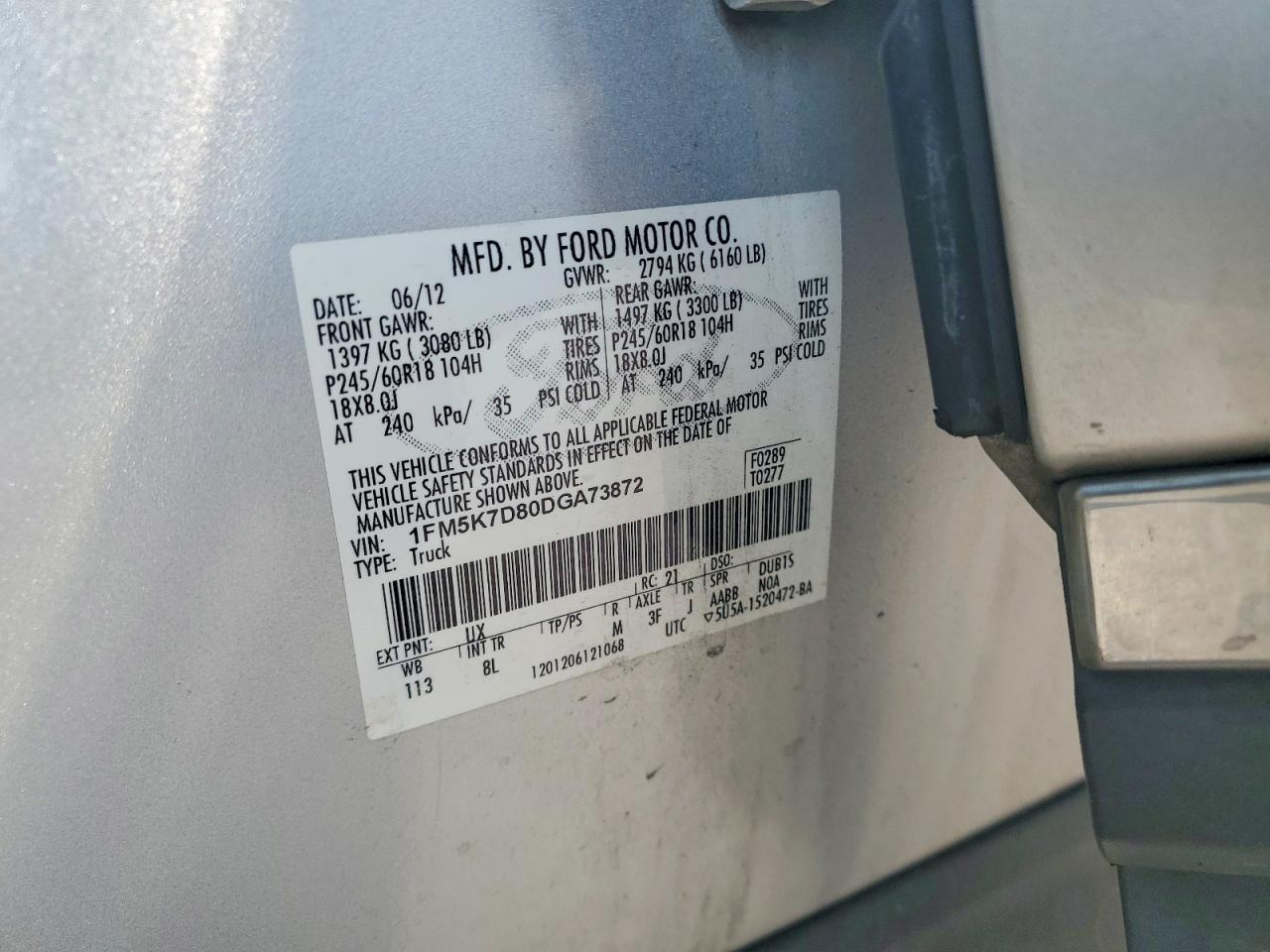 2013 Ford Explorer Xlt Silver vin: 1FM5K7D80DGA73872