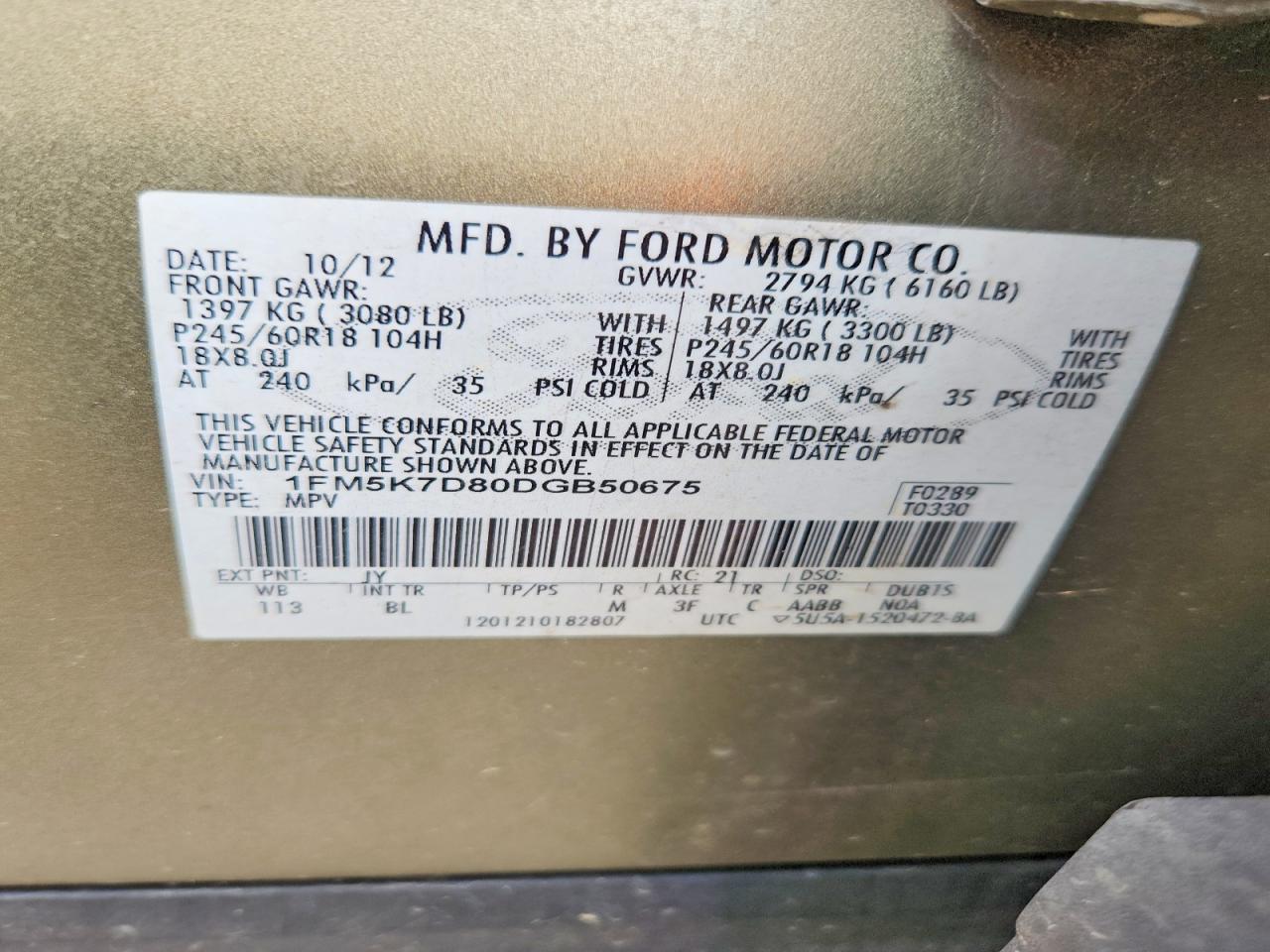 2013 Ford Explorer Xlt Green vin: 1FM5K7D80DGB50675