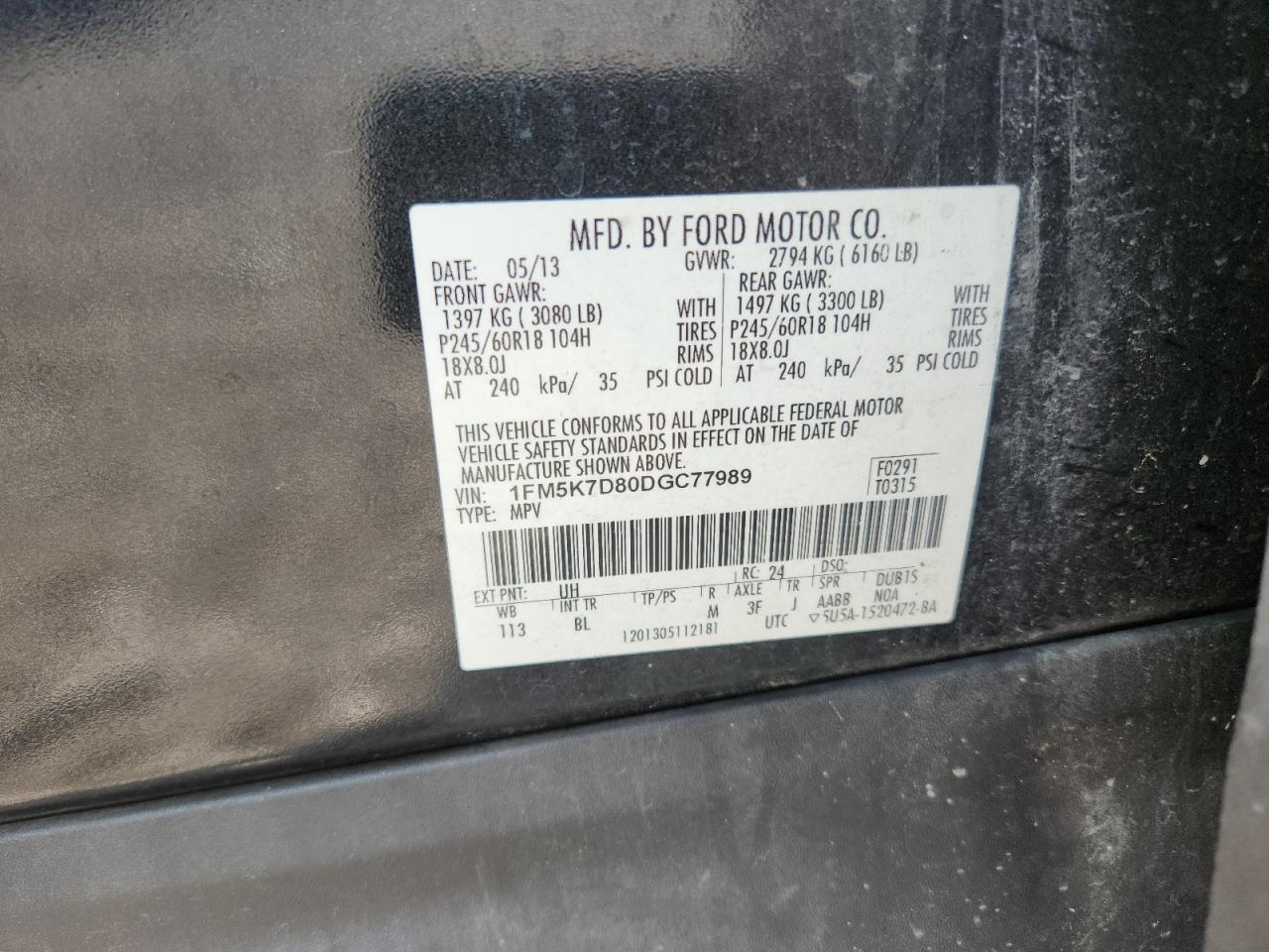2013 Ford Explorer Xlt Black vin: 1FM5K7D80DGC77989