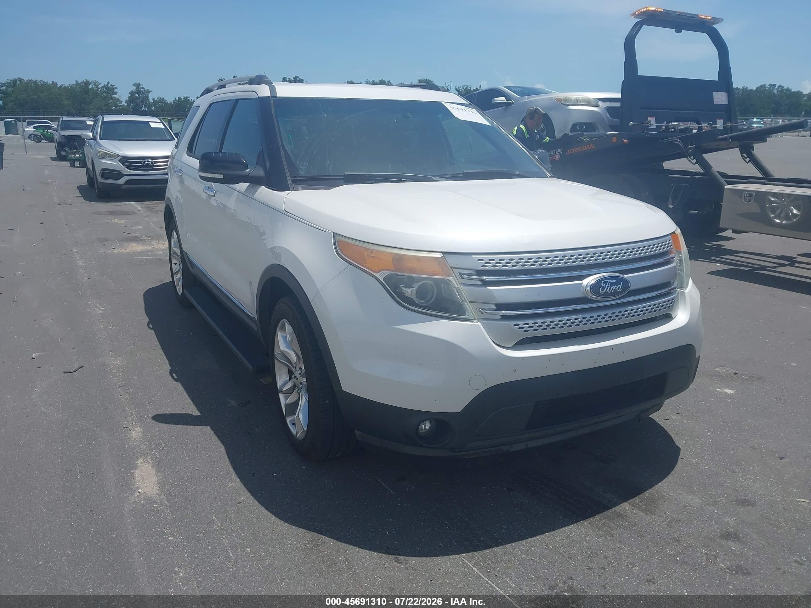 2014 Ford Explorer Xlt White vin: 1FM5K7D80EGA58077