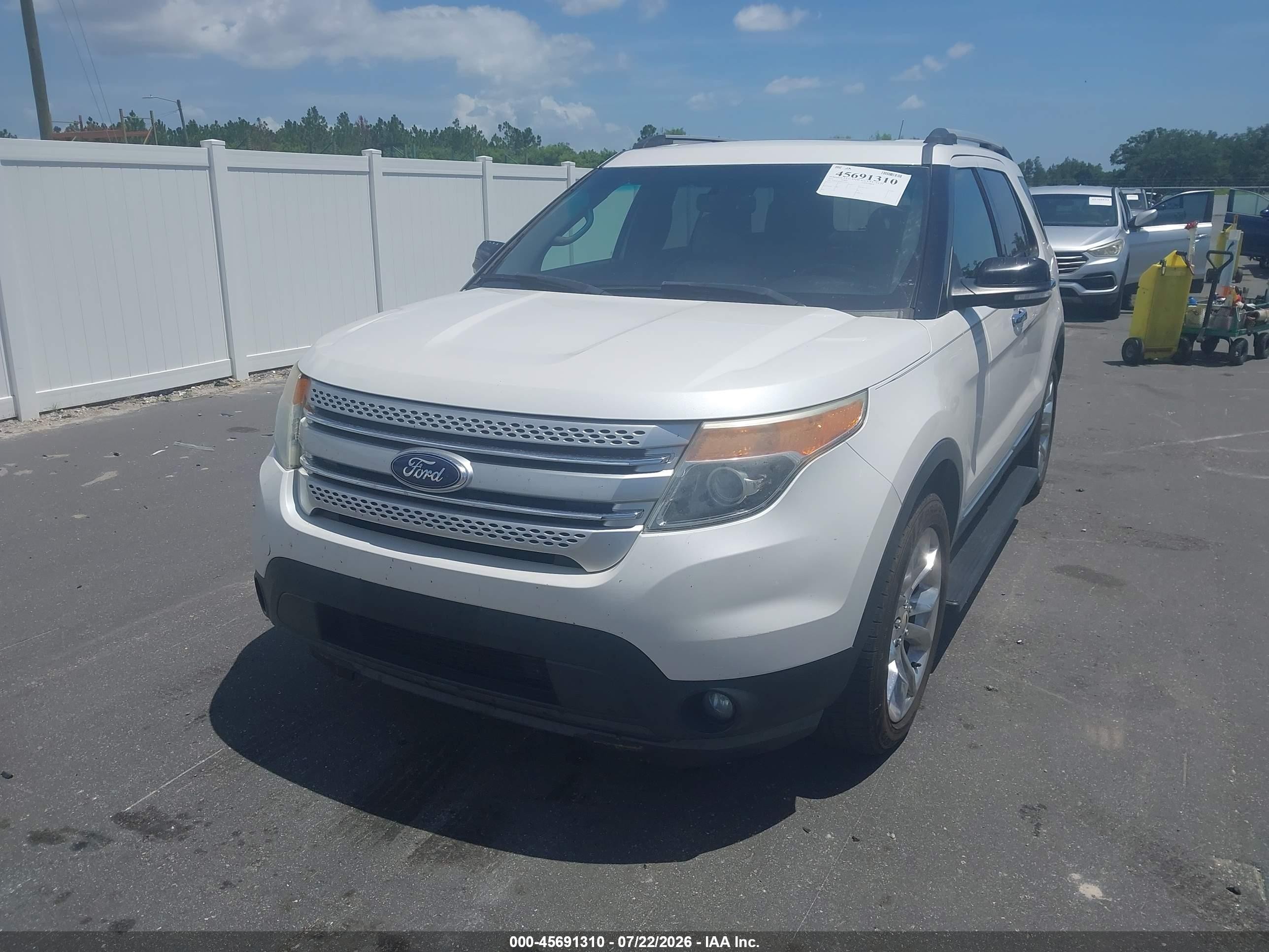 2014 Ford Explorer Xlt White vin: 1FM5K7D80EGA58077