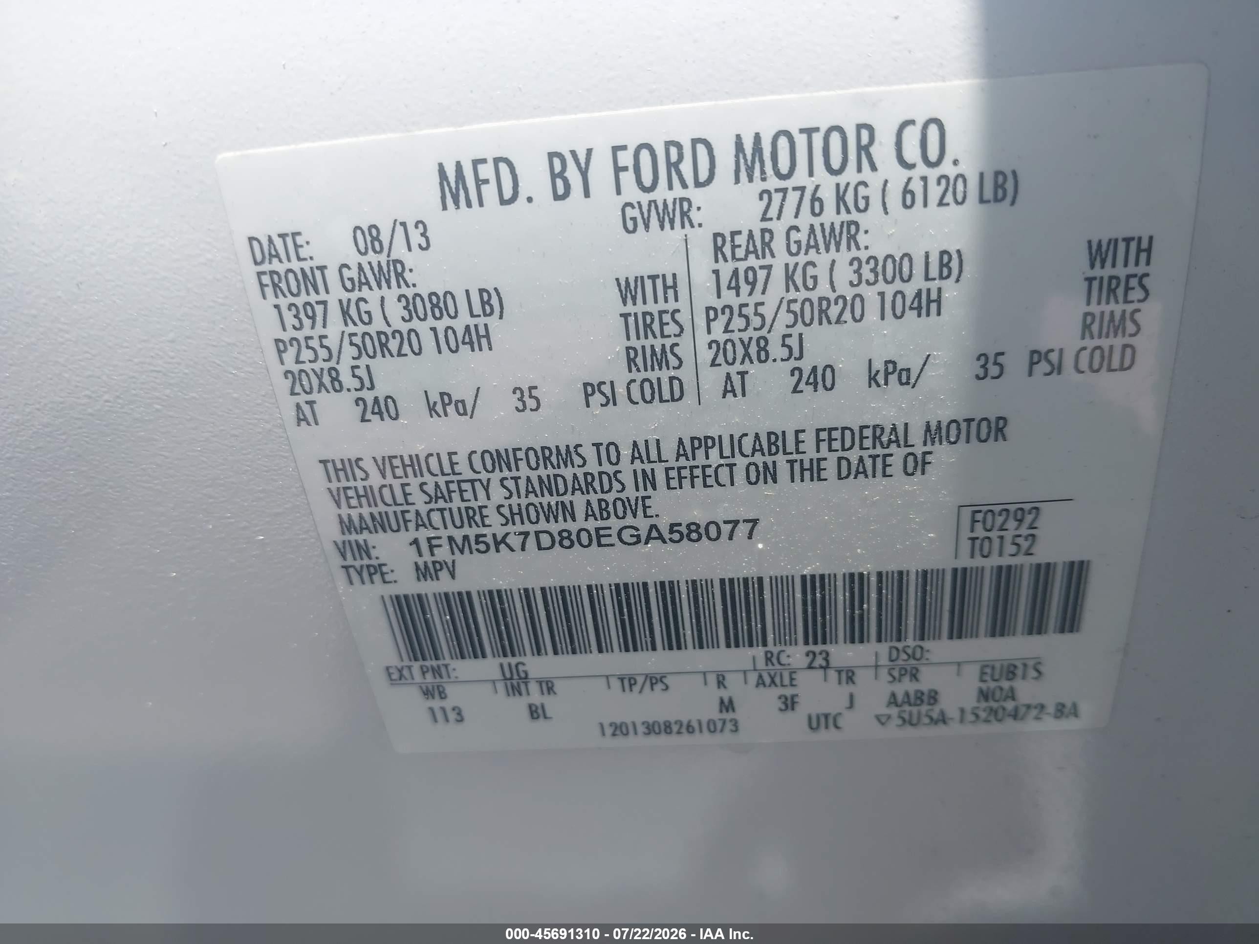 2014 Ford Explorer Xlt White vin: 1FM5K7D80EGA58077