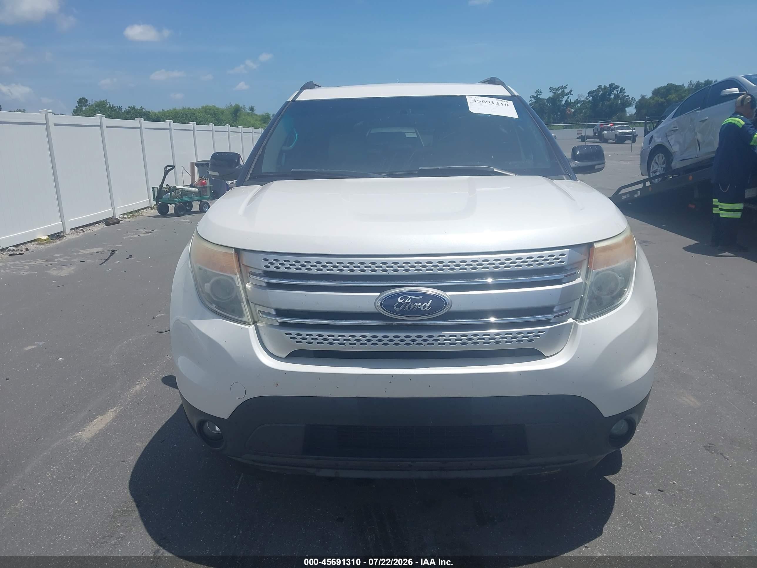 2014 Ford Explorer Xlt White vin: 1FM5K7D80EGA58077