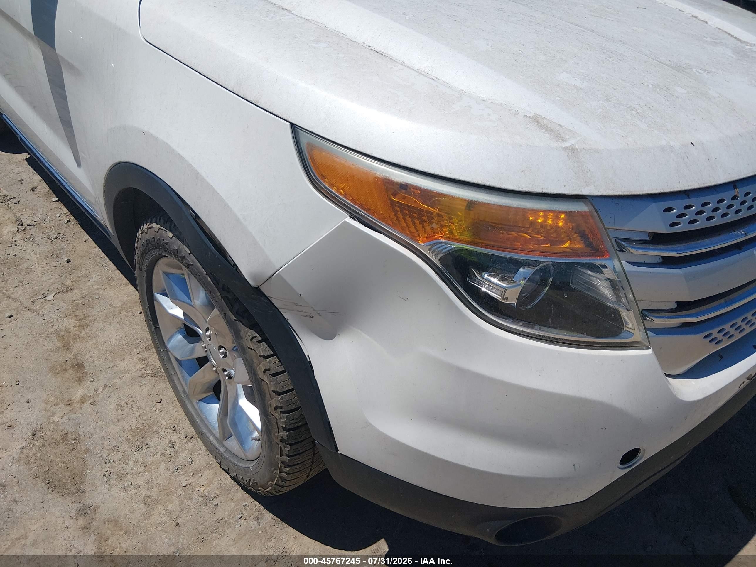 2014 Ford Explorer Xlt White vin: 1FM5K7D80EGA62792