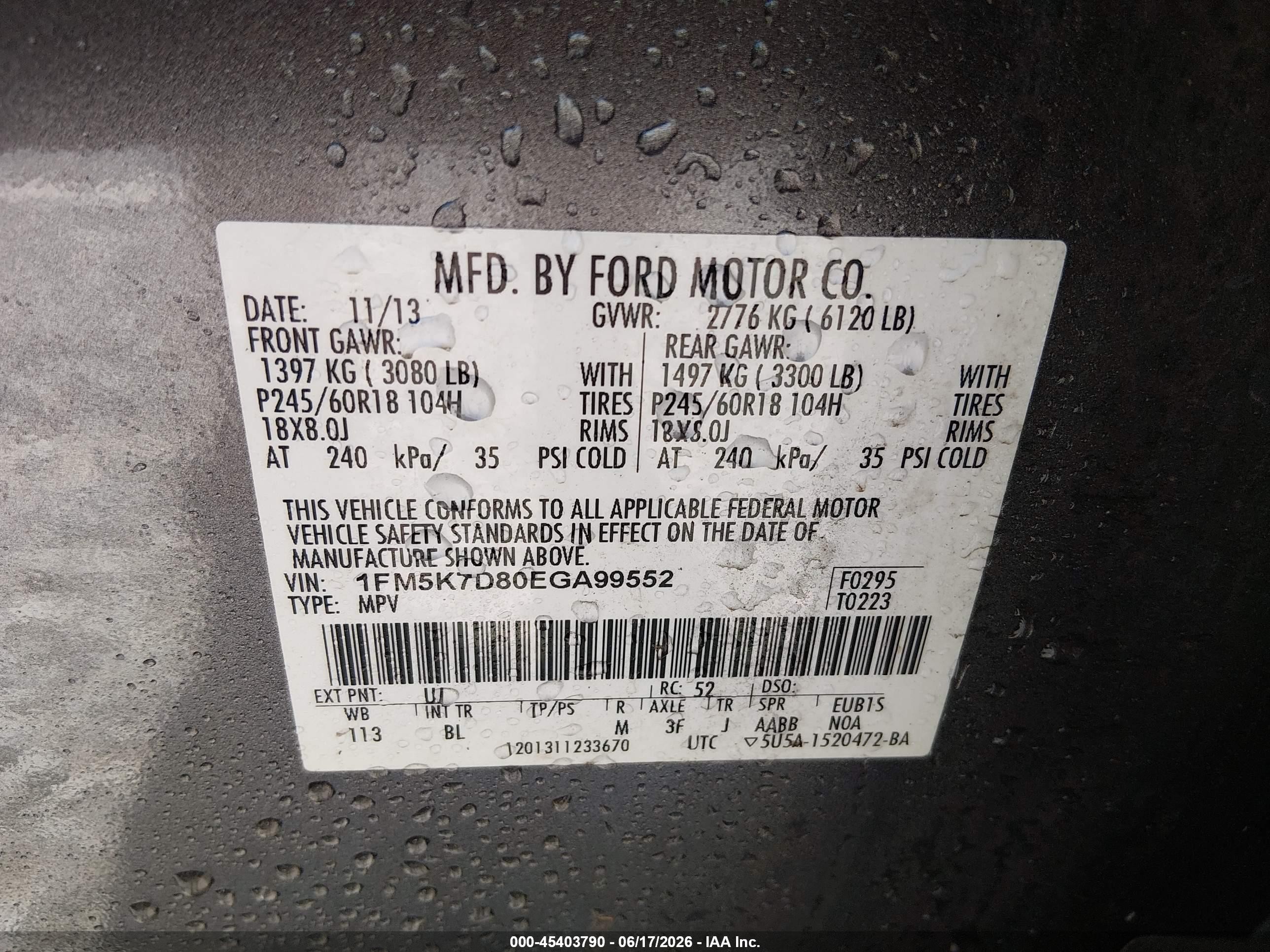 2014 Ford Explorer Xlt Gray vin: 1FM5K7D80EGA99552
