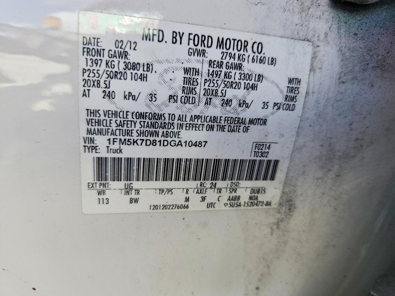 2013 Ford Explorer Xlt White vin: 1FM5K7D81DGA10487