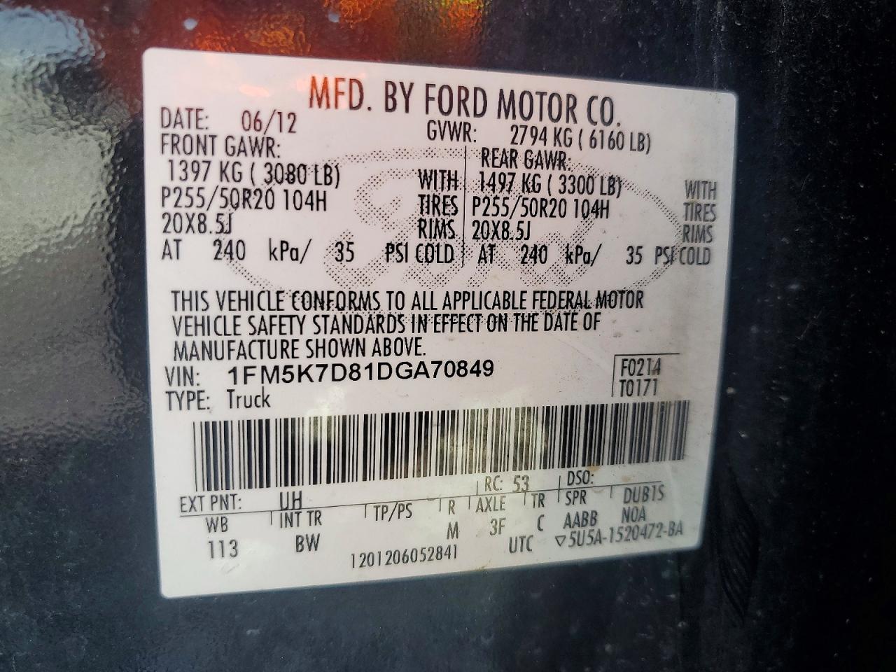 2013 Ford Explorer Xlt Black vin: 1FM5K7D81DGA70849