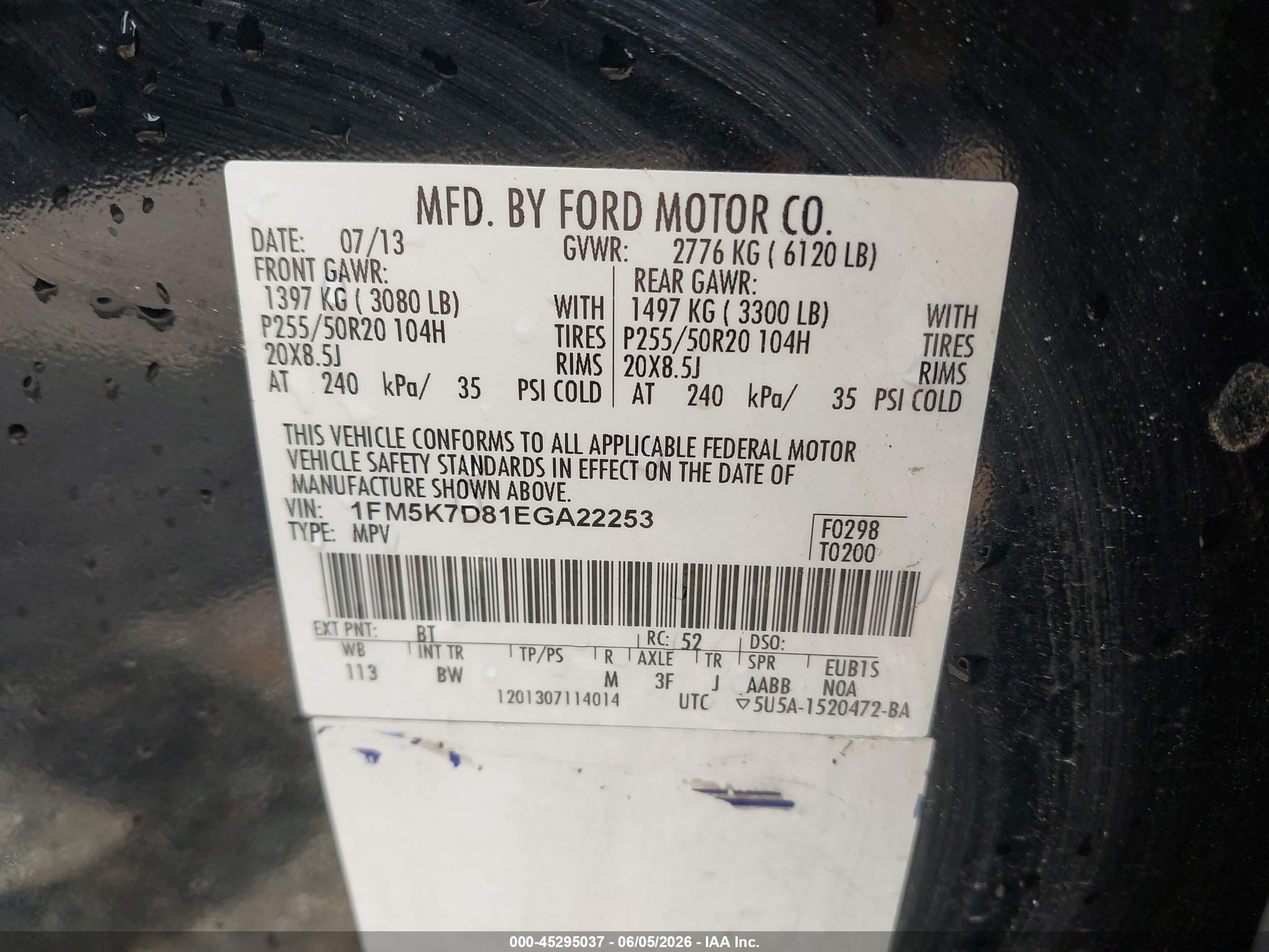 2014 Ford Explorer Xlt Dark Blue vin: 1FM5K7D81EGA22253
