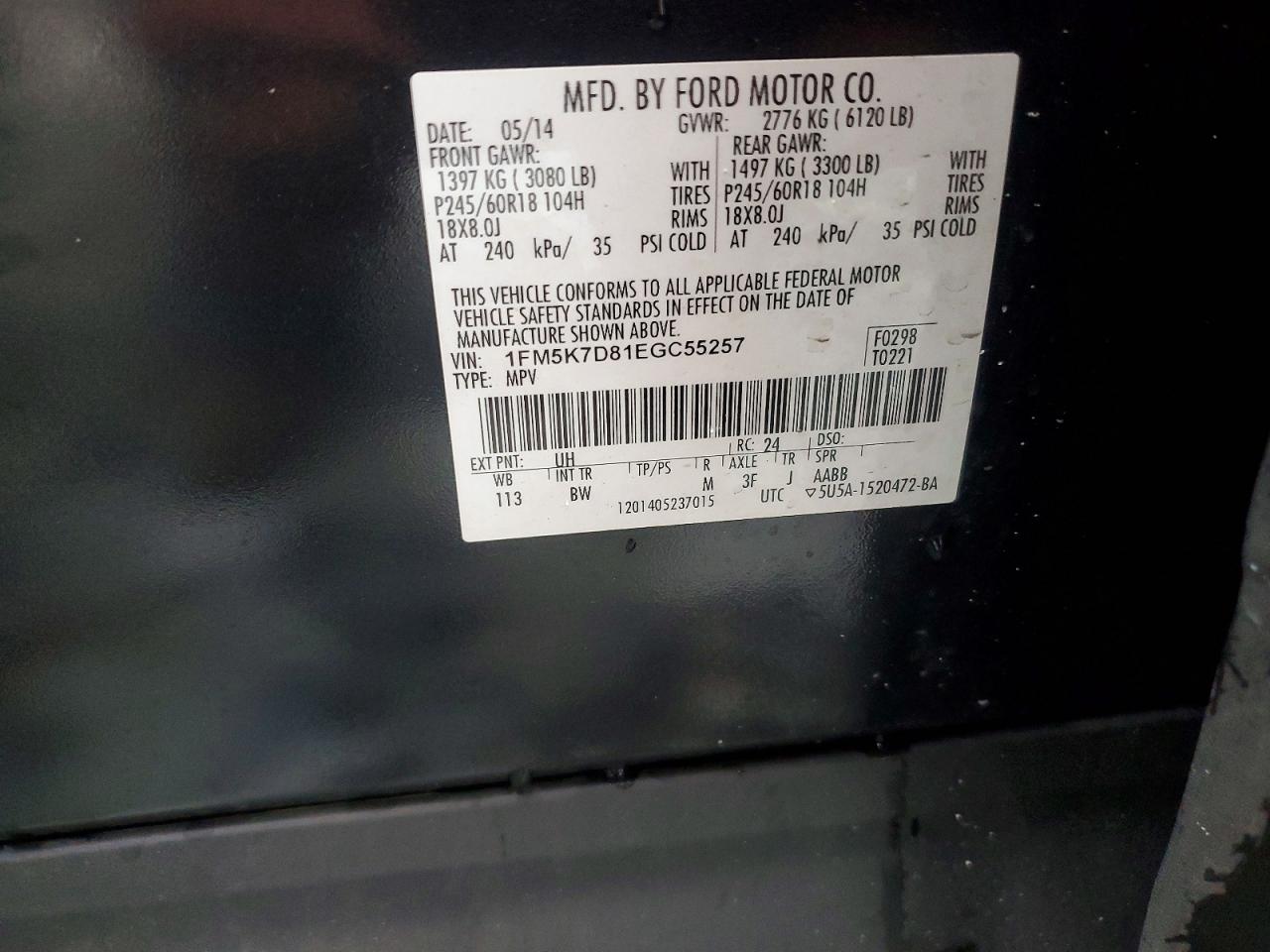 2014 Ford Explorer Xlt Черный vin: 1FM5K7D81EGC55257