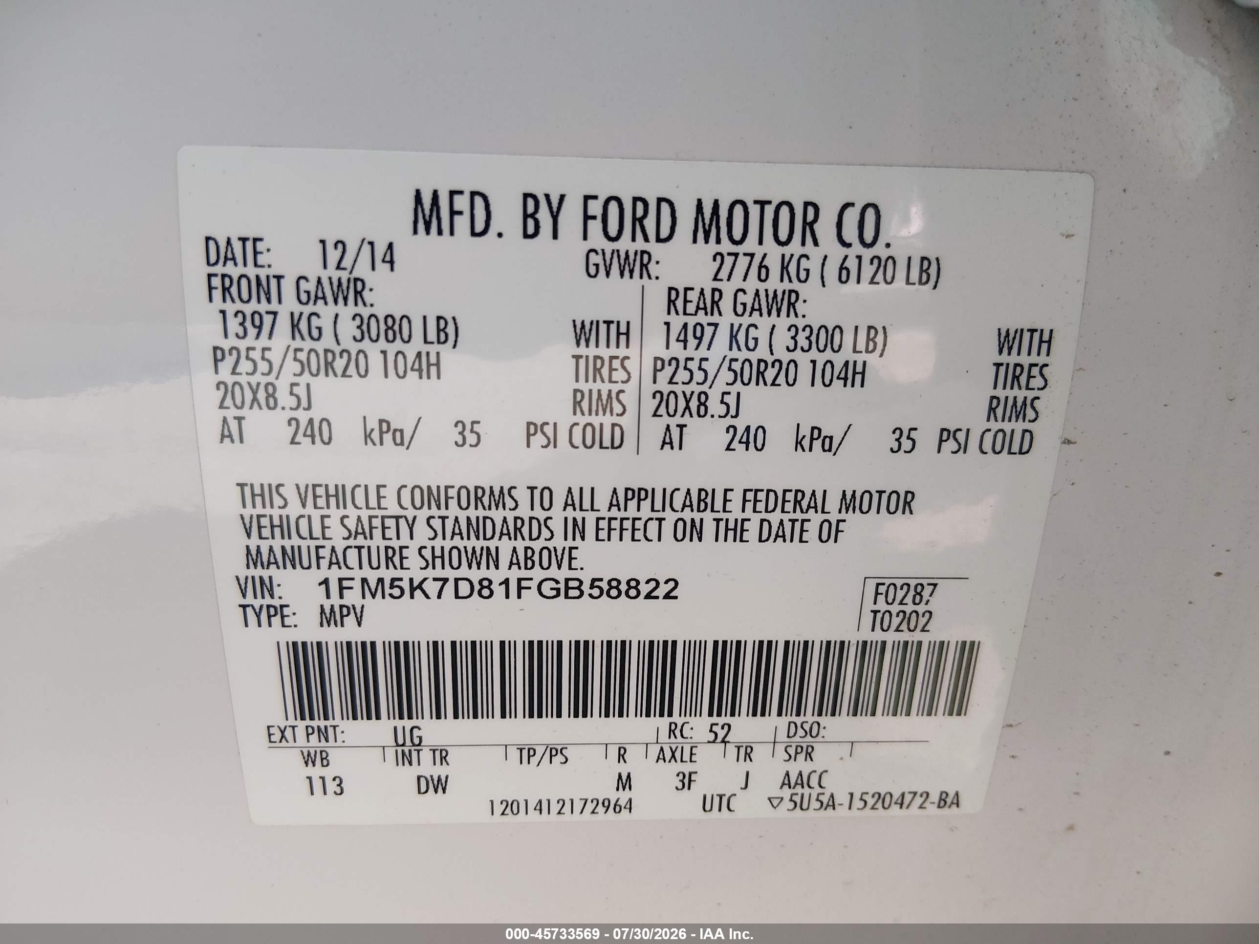 2015 Ford Explorer Xlt Белый vin: 1FM5K7D81FGB58822