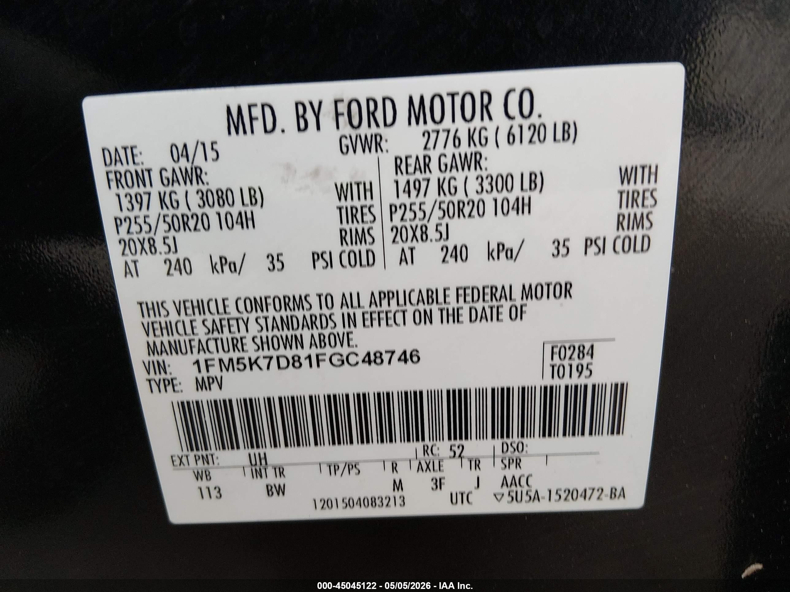 2015 Ford Explorer Xlt Black vin: 1FM5K7D81FGC48746