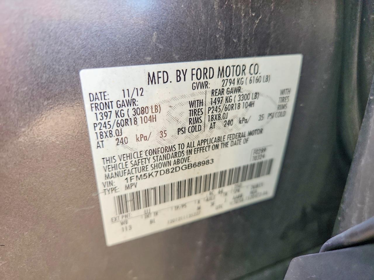 2013 Ford Explorer Xlt Gray vin: 1FM5K7D82DGB68983