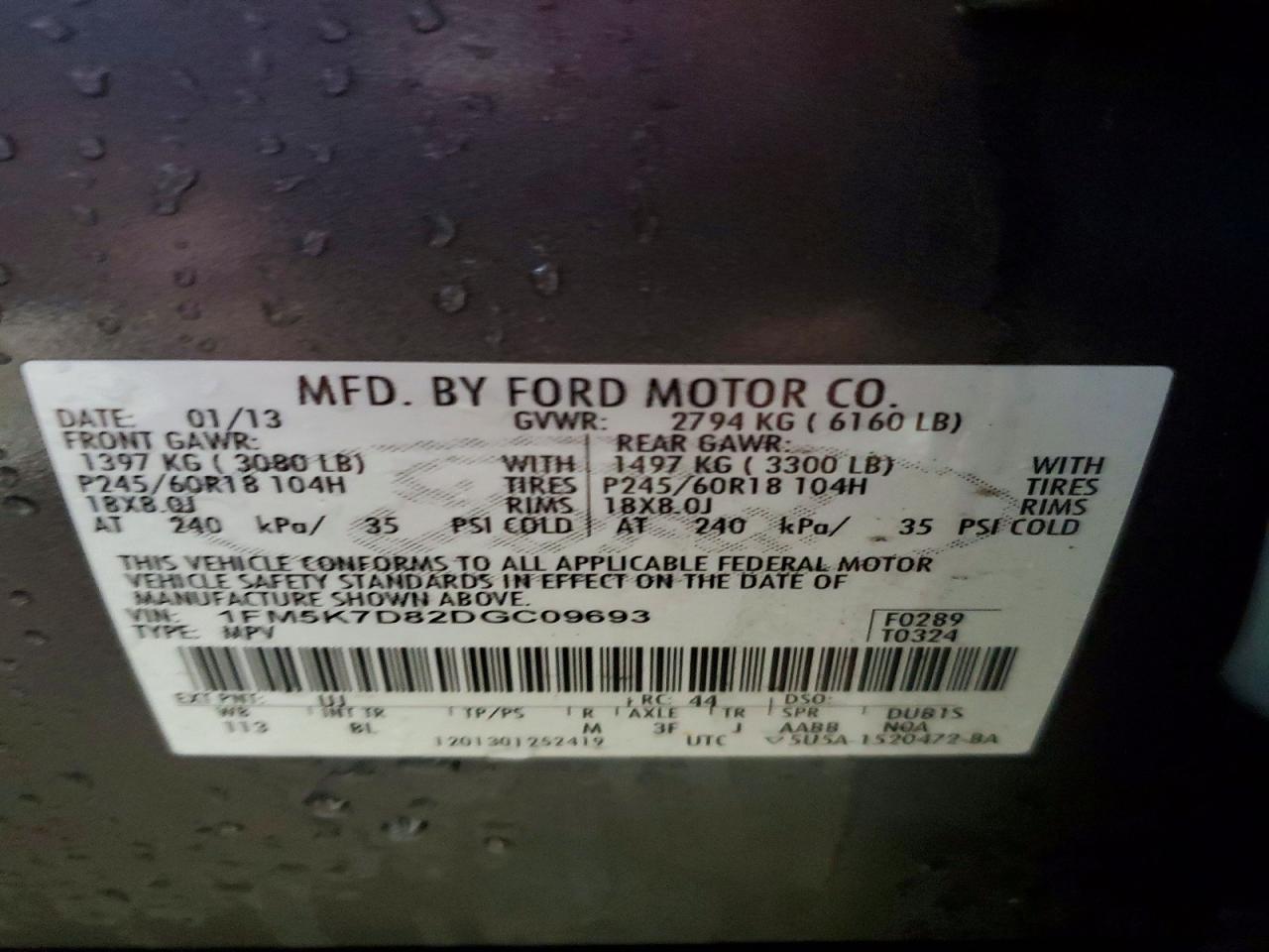 2013 Ford Explorer Xlt Charcoal vin: 1FM5K7D82DGC09693