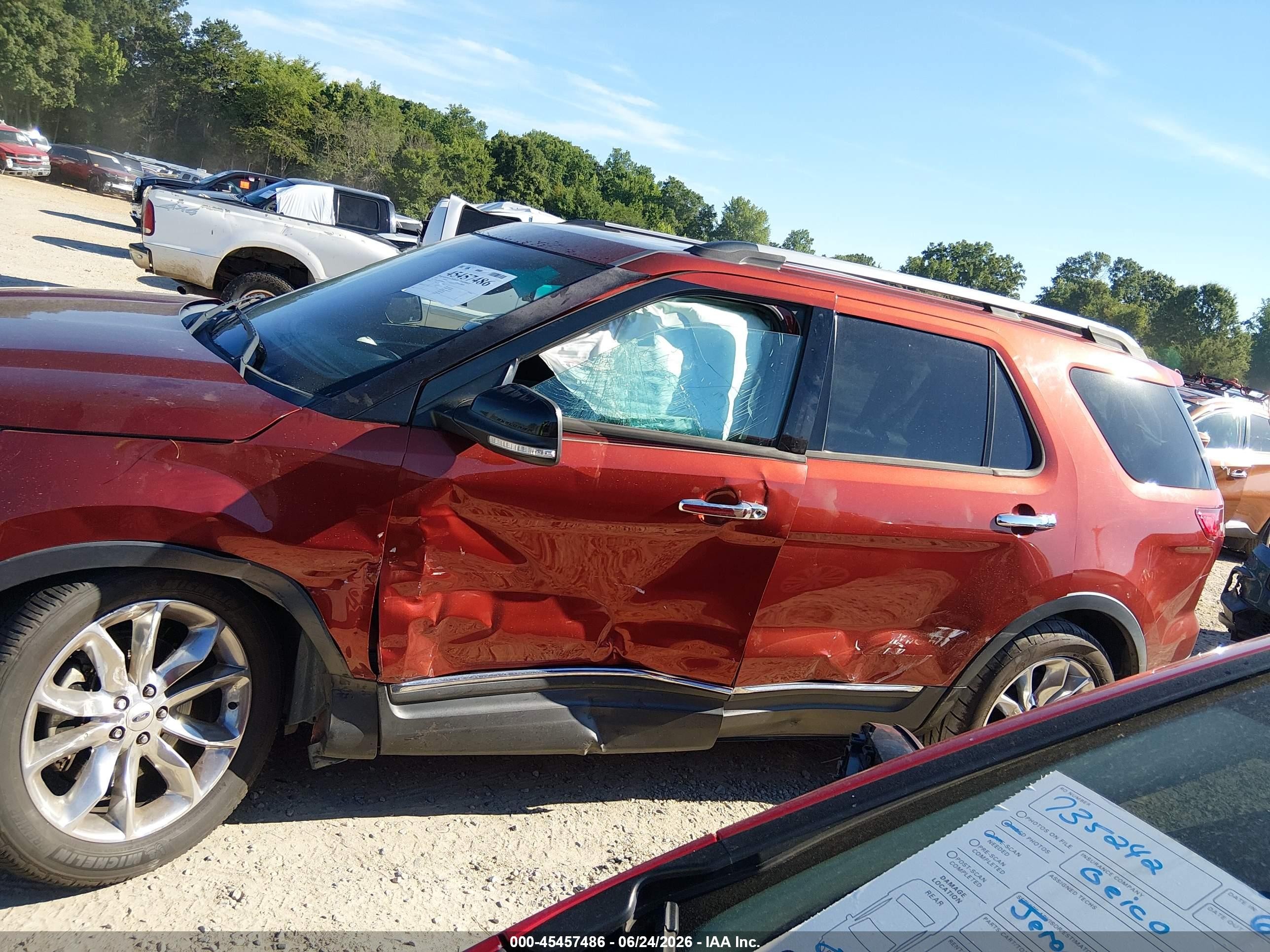 2014 Ford Explorer Xlt Orange vin: 1FM5K7D82EGA47310