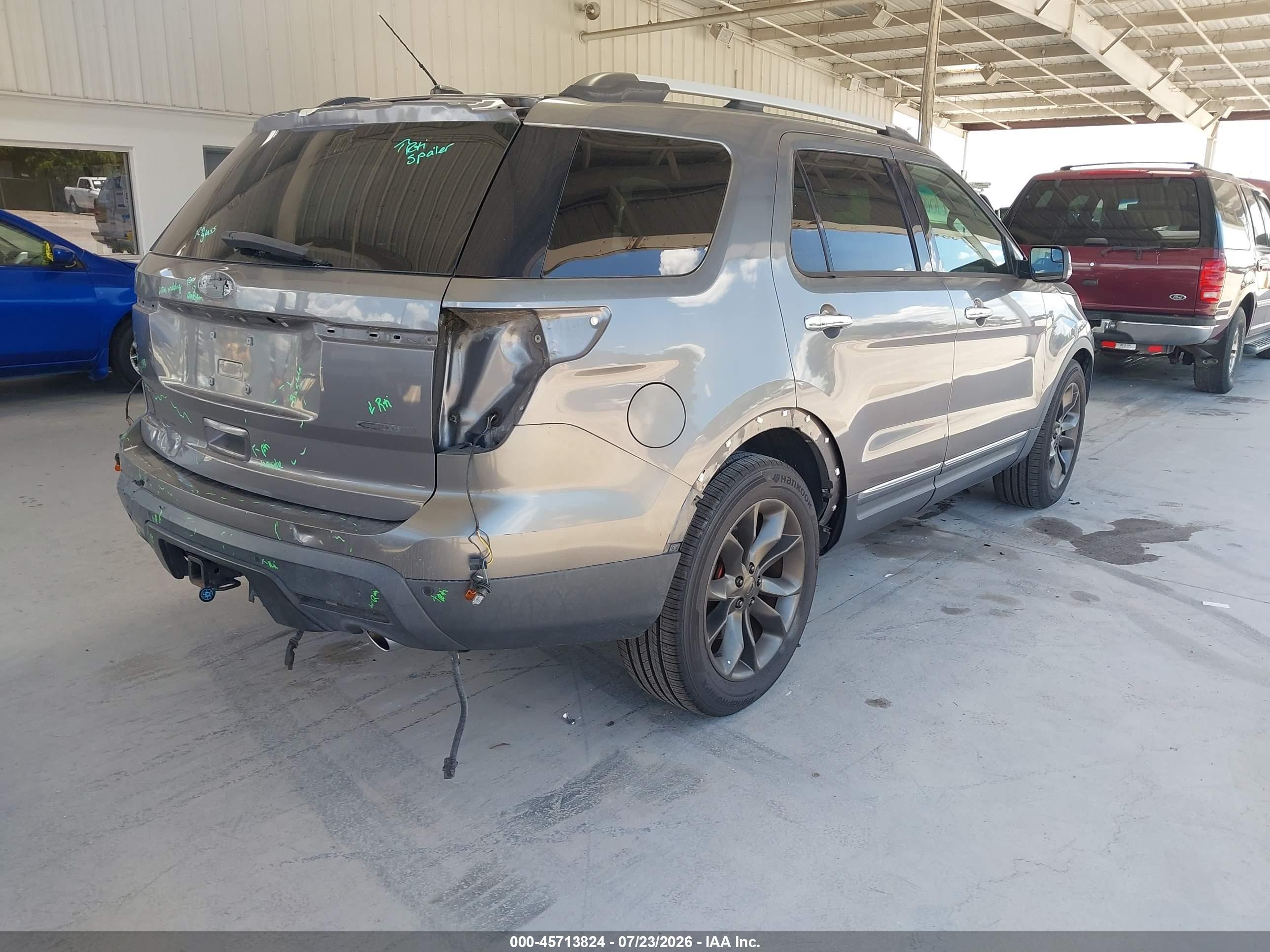 2014 Ford Explorer Xlt Gray vin: 1FM5K7D82EGA58193
