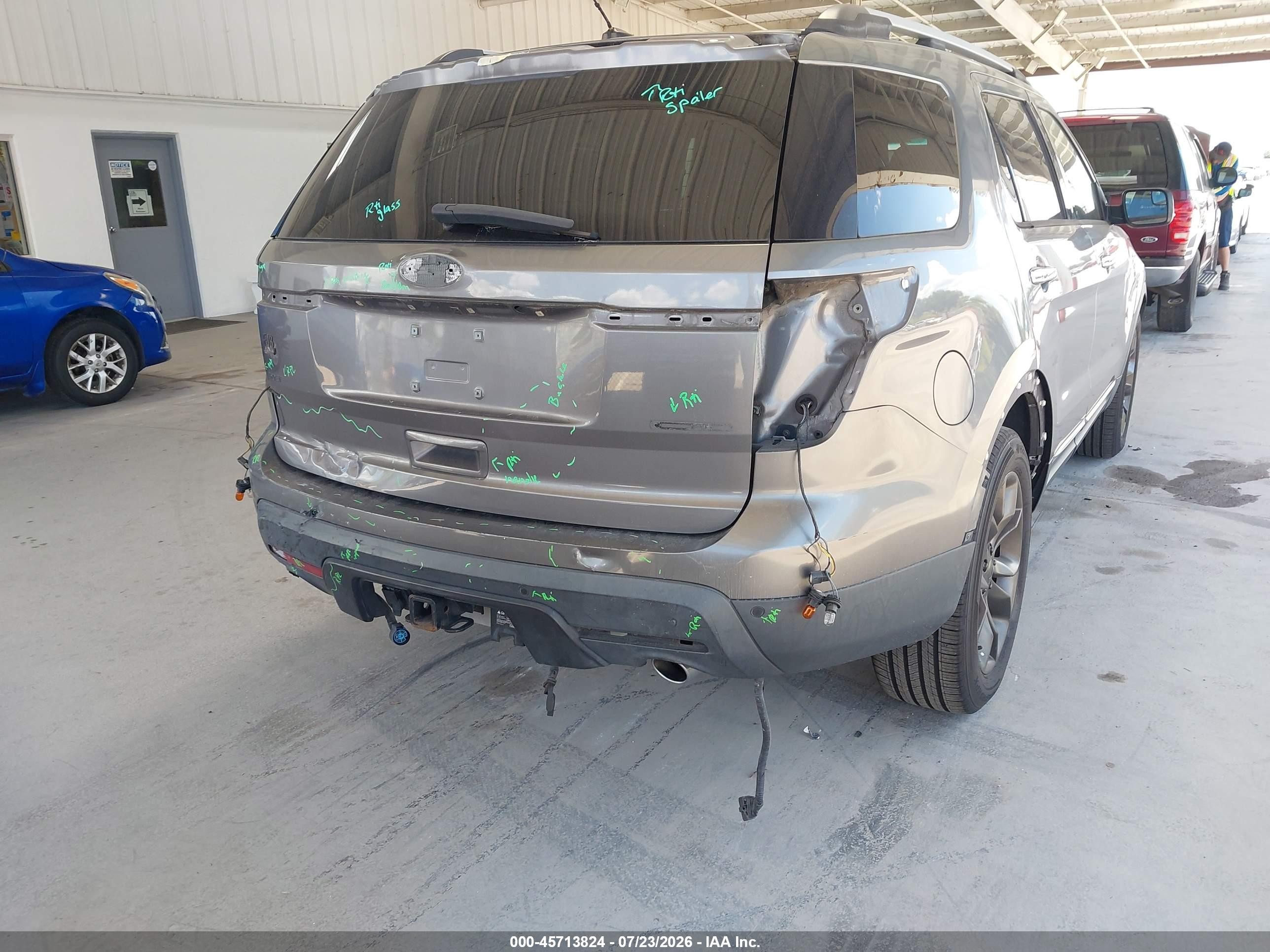 2014 Ford Explorer Xlt Gray vin: 1FM5K7D82EGA58193