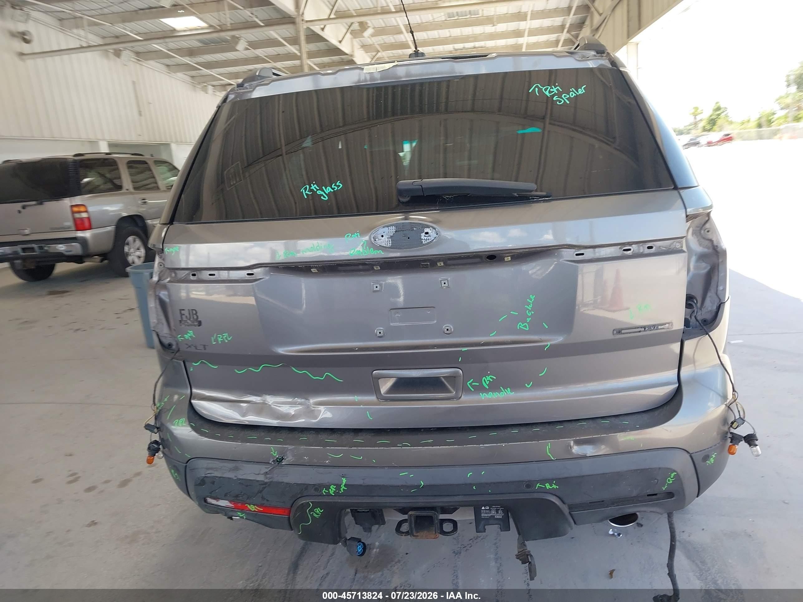 2014 Ford Explorer Xlt Gray vin: 1FM5K7D82EGA58193