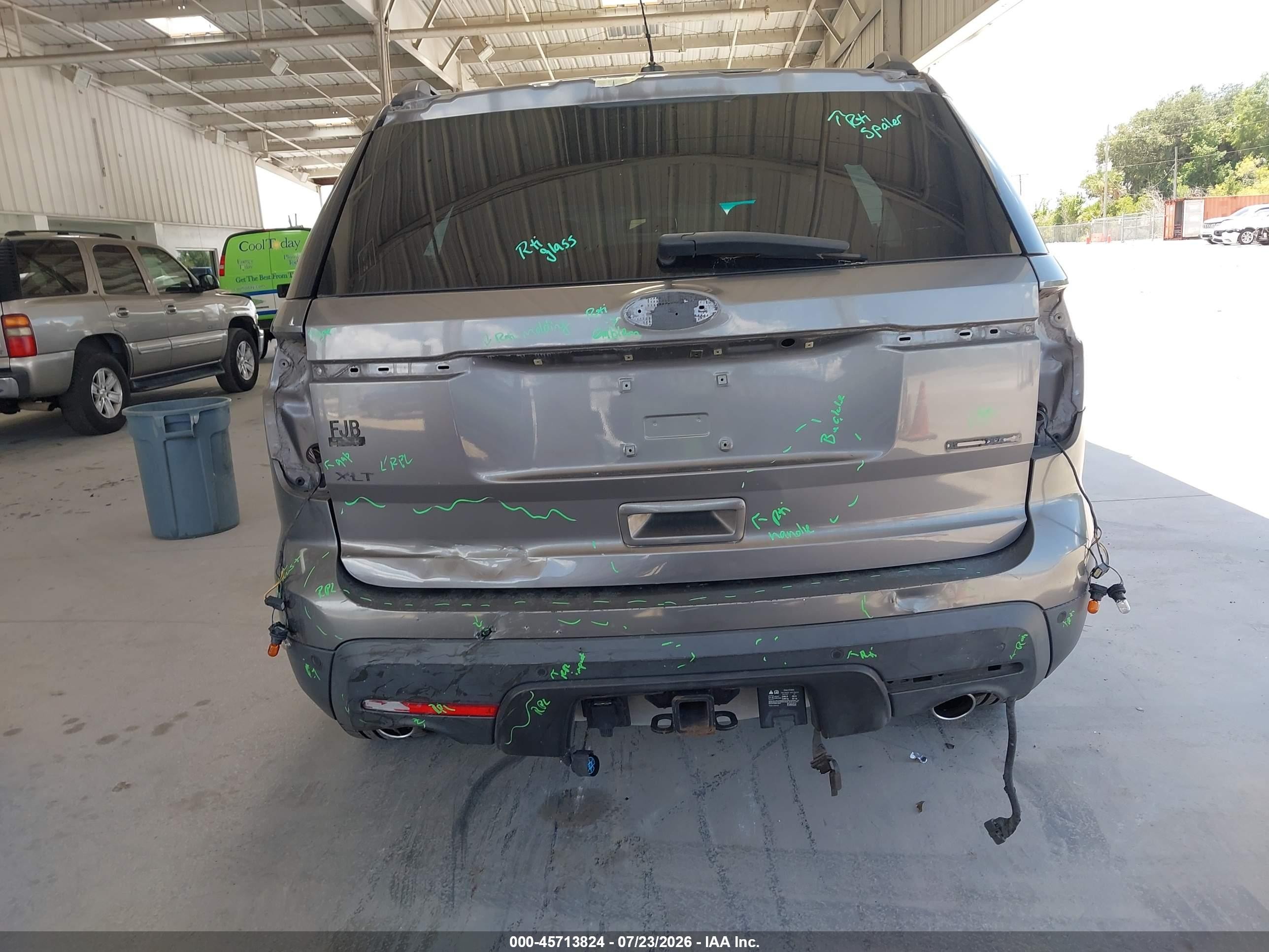 2014 Ford Explorer Xlt Gray vin: 1FM5K7D82EGA58193