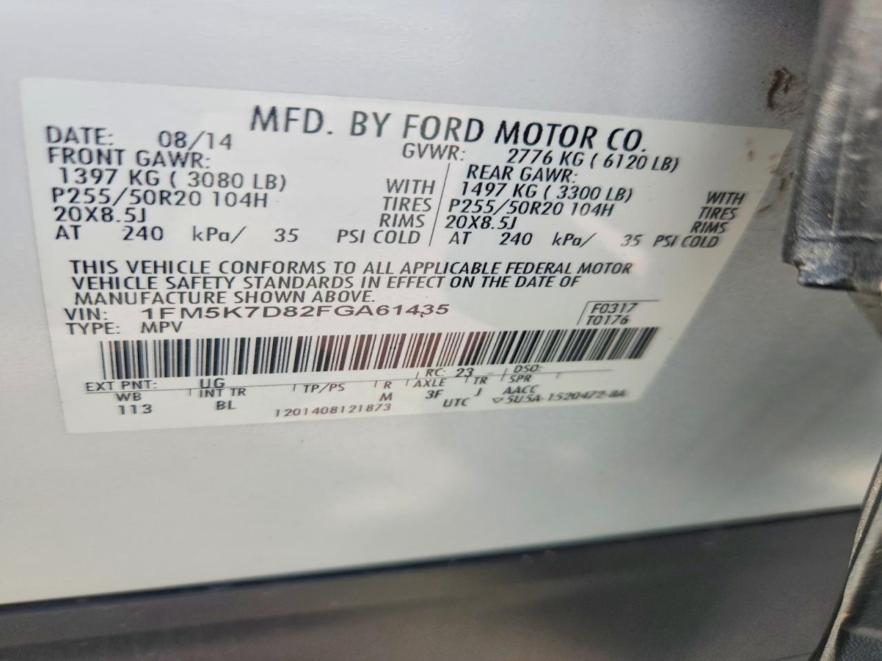 2015 Ford Explorer Xlt White vin: 1FM5K7D82FGA61435