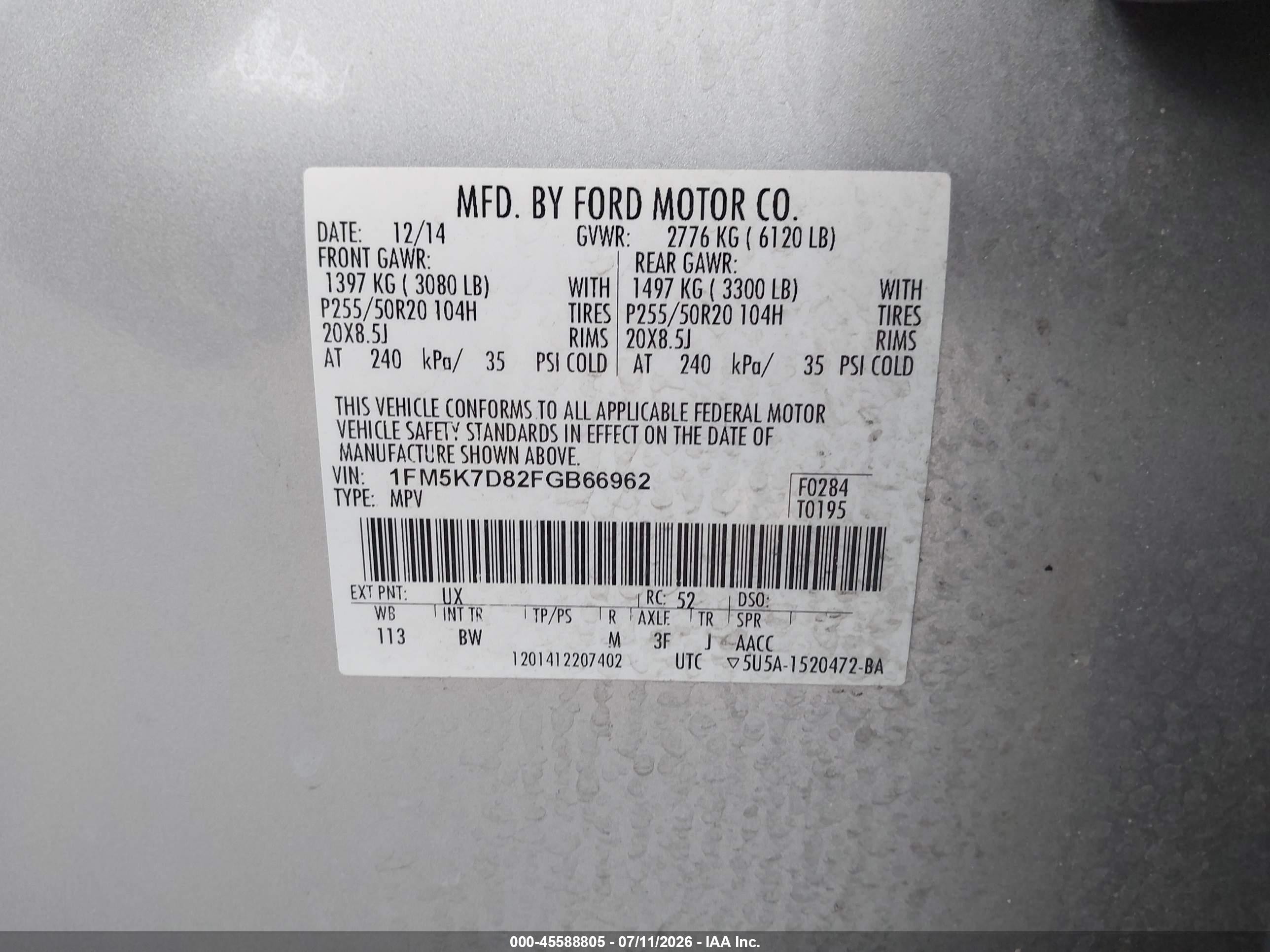 2015 Ford Explorer Xlt Silver vin: 1FM5K7D82FGB66962