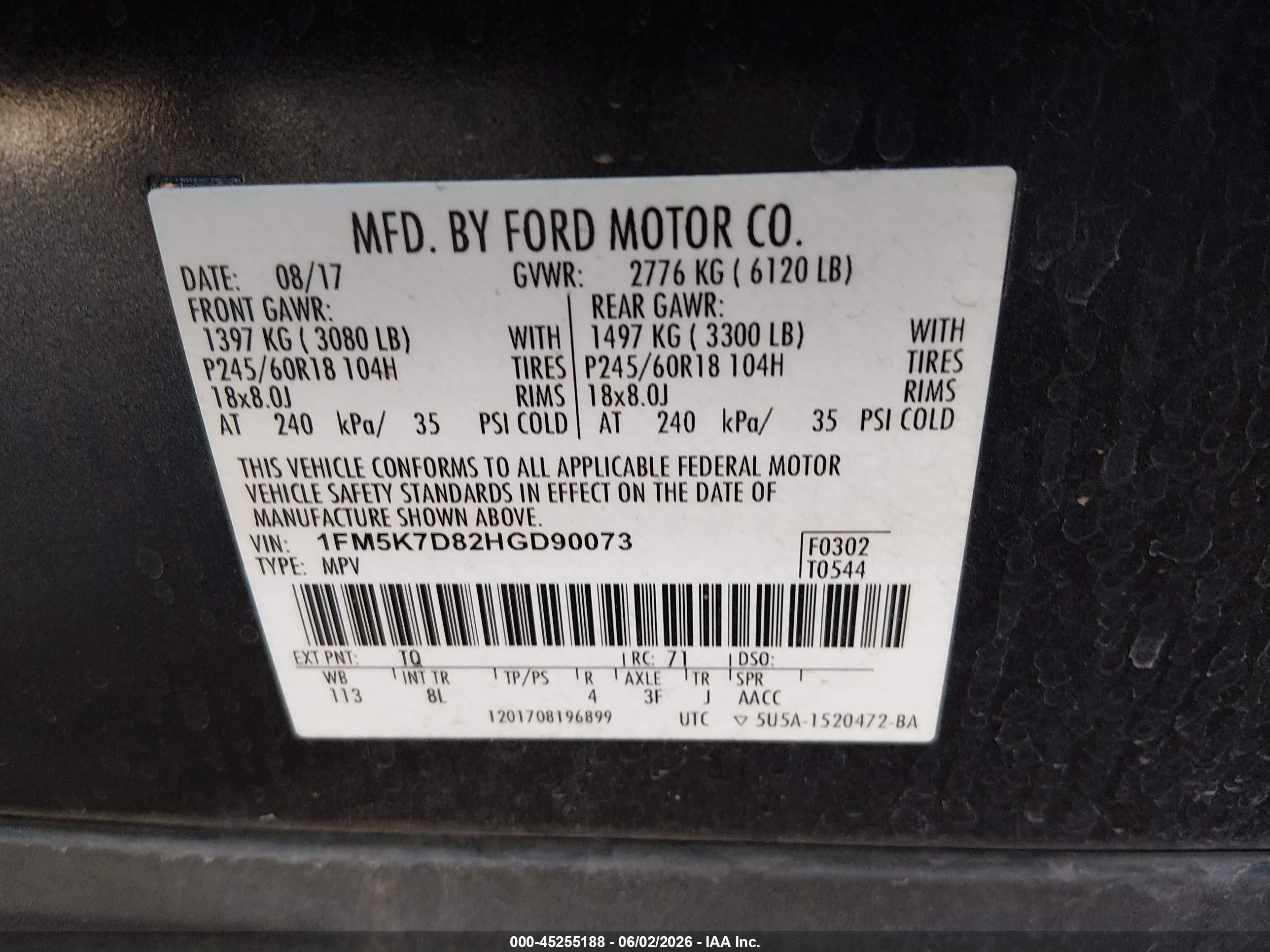 2017 Ford Explorer Xlt Blue vin: 1FM5K7D82HGD90073