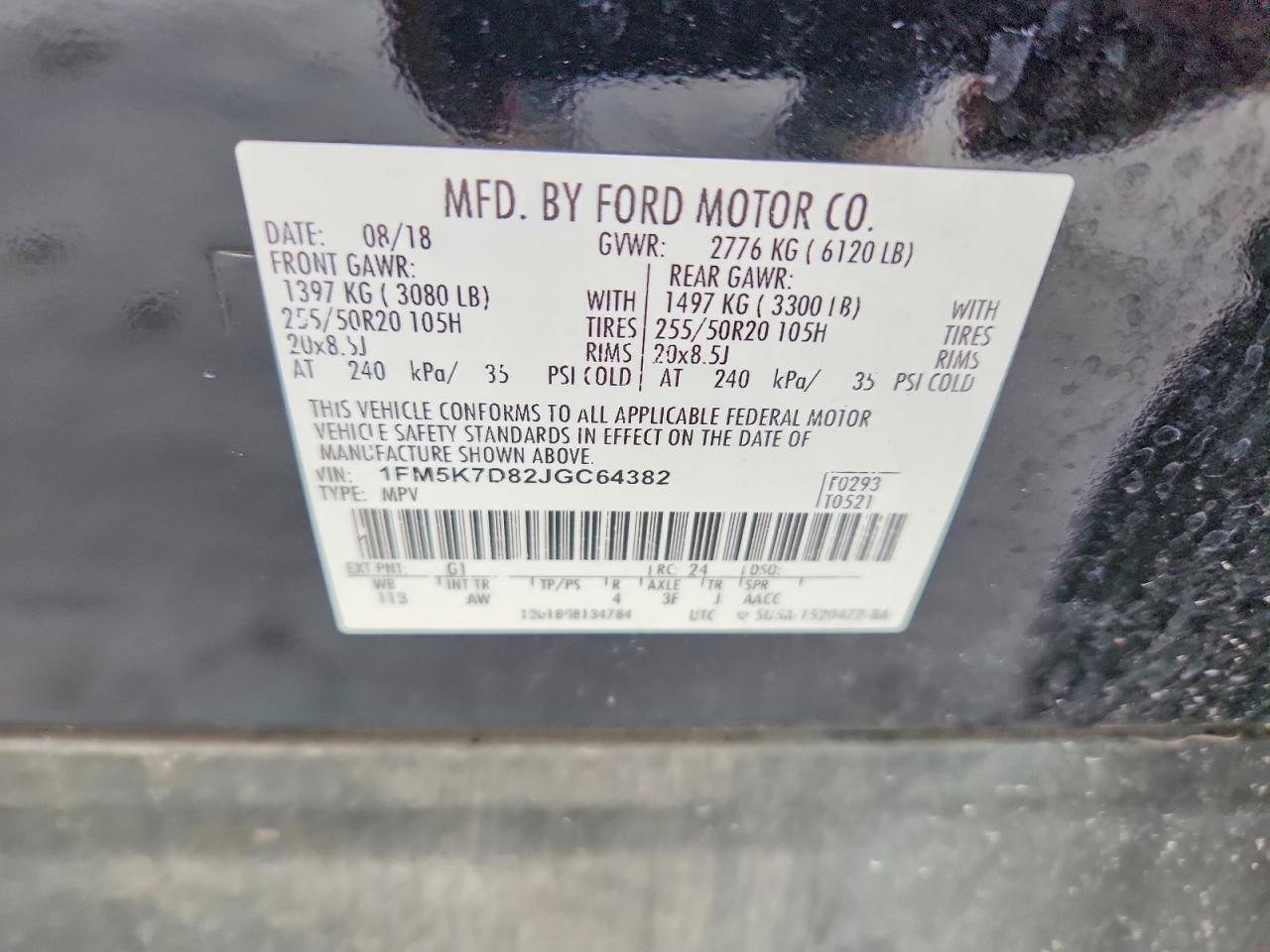 2018 Ford Explorer Xlt Black vin: 1FM5K7D82JGC64382