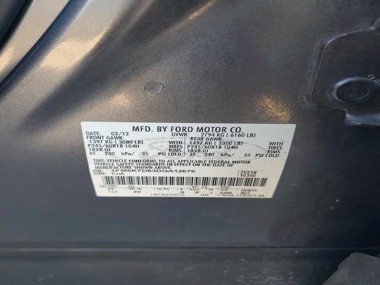2013 Ford Explorer Xlt Gray vin: 1FM5K7D83DGA12676
