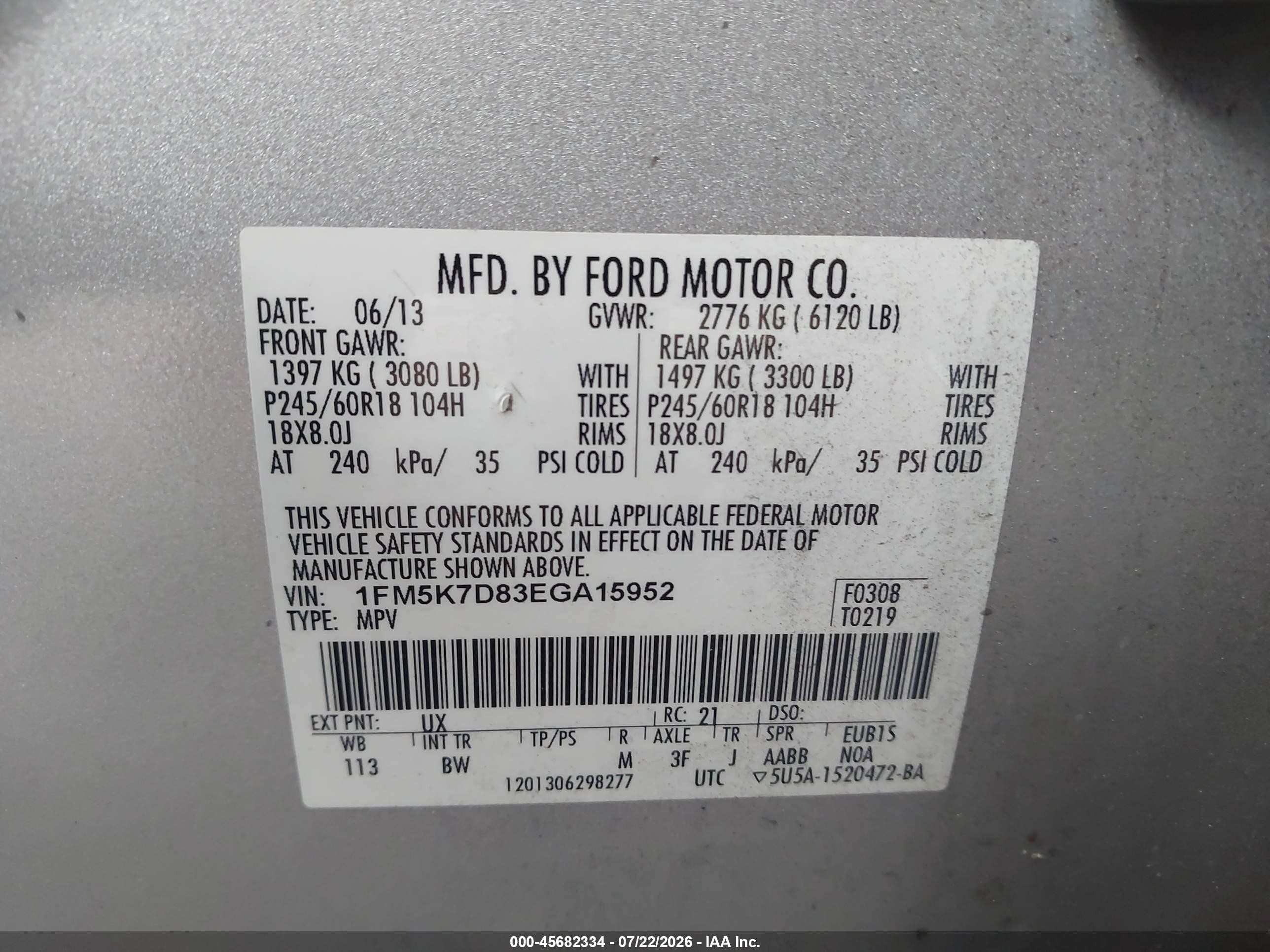 2014 Ford Explorer Xlt Silver vin: 1FM5K7D83EGA15952