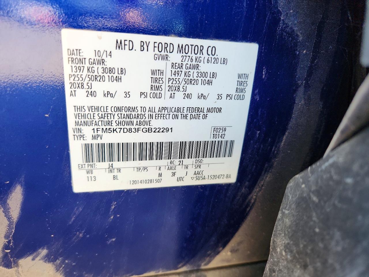 2015 Ford Explorer Xlt Синий vin: 1FM5K7D83FGB22291