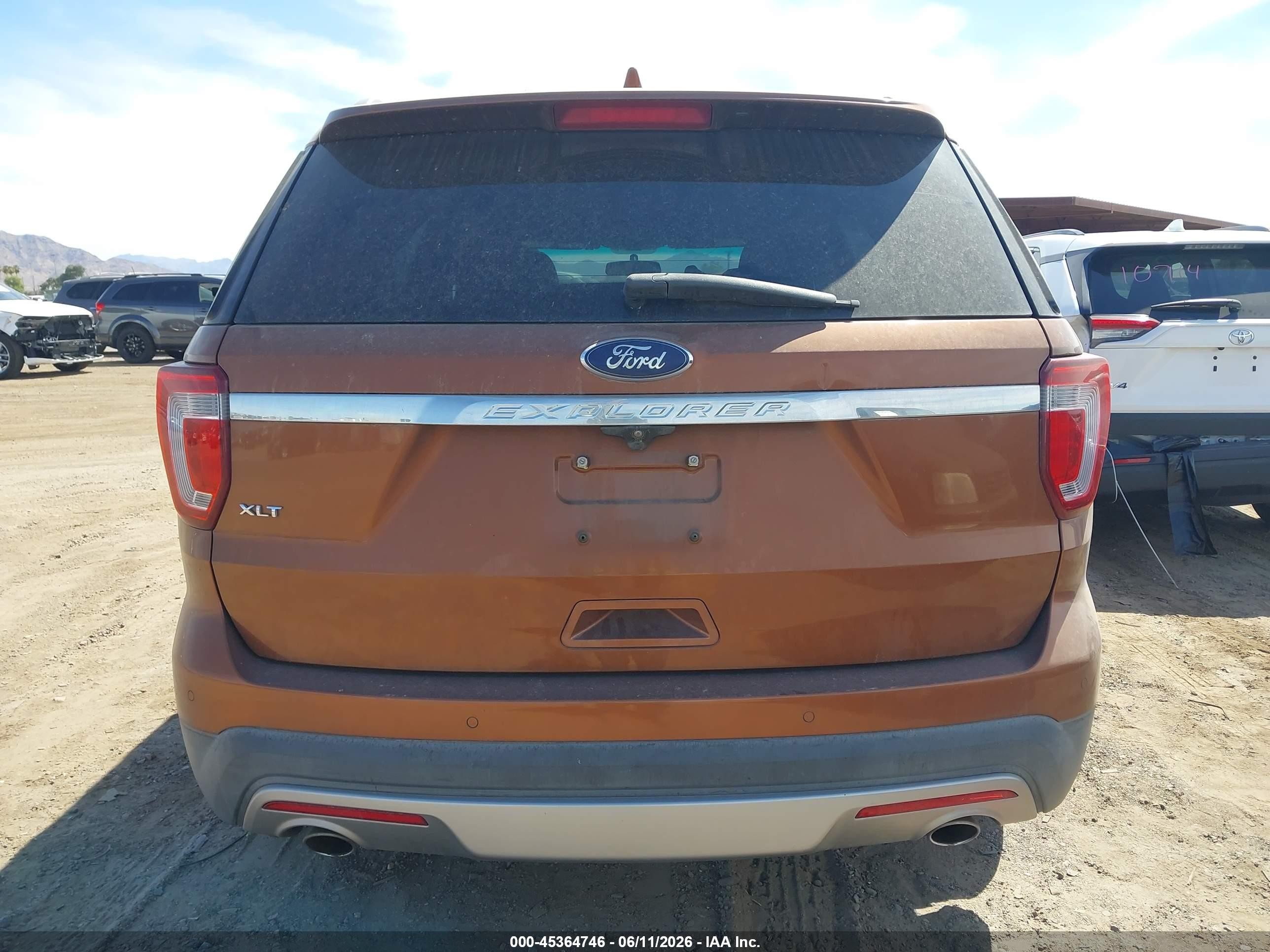 2017 Ford Explorer Xlt Orange vin: 1FM5K7D83HGA69949