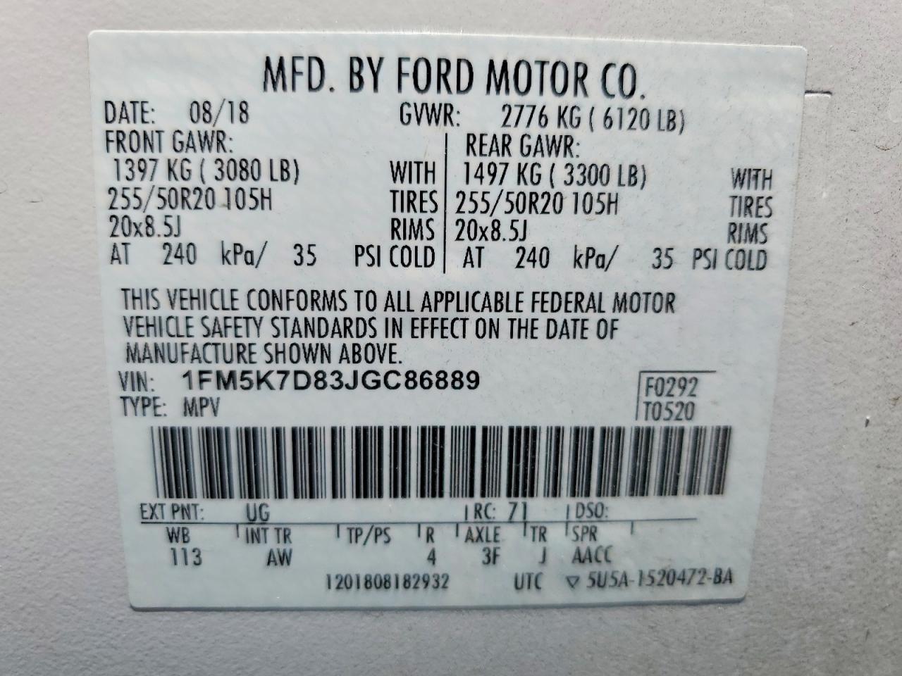 2018 Ford Explorer Xlt White vin: 1FM5K7D83JGC86889