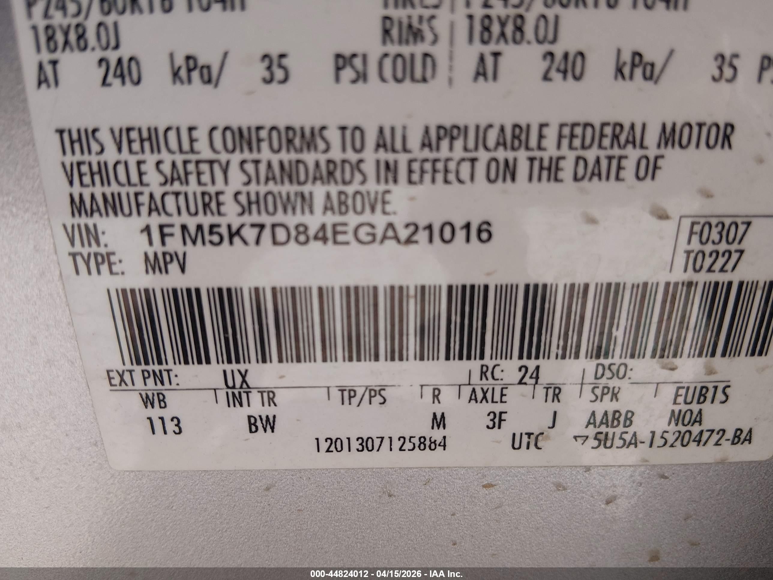 2014 Ford Explorer Xlt Серебряный vin: 1FM5K7D84EGA21016