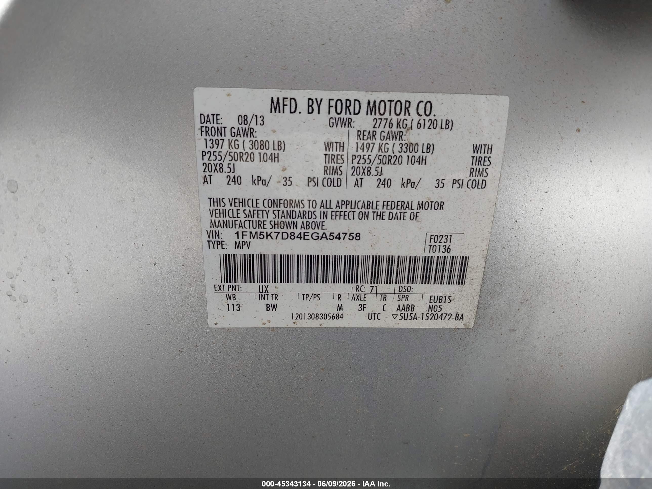 2014 Ford Explorer Xlt Серебряный vin: 1FM5K7D84EGA54758
