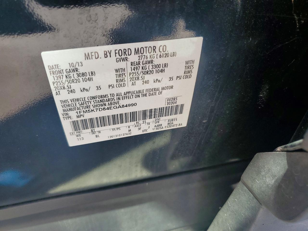 2014 Ford Explorer Xlt Черный vin: 1FM5K7D84EGA84990