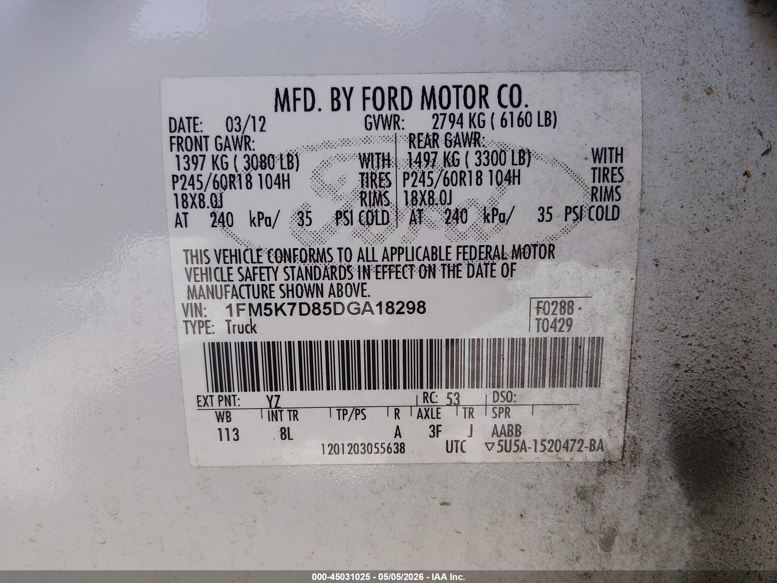 2013 Ford Explorer Xlt White vin: 1FM5K7D85DGA18298